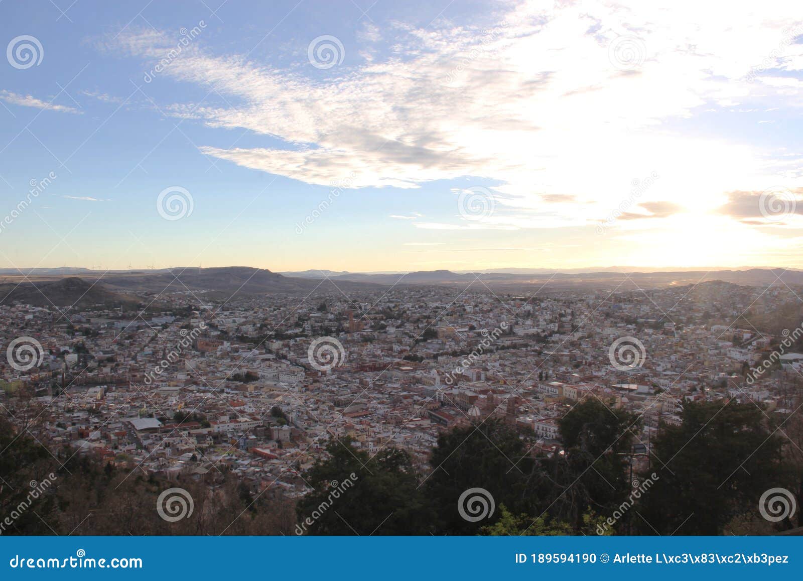 view from the viewpoint of cerro de la bufa in zacatecas mexico