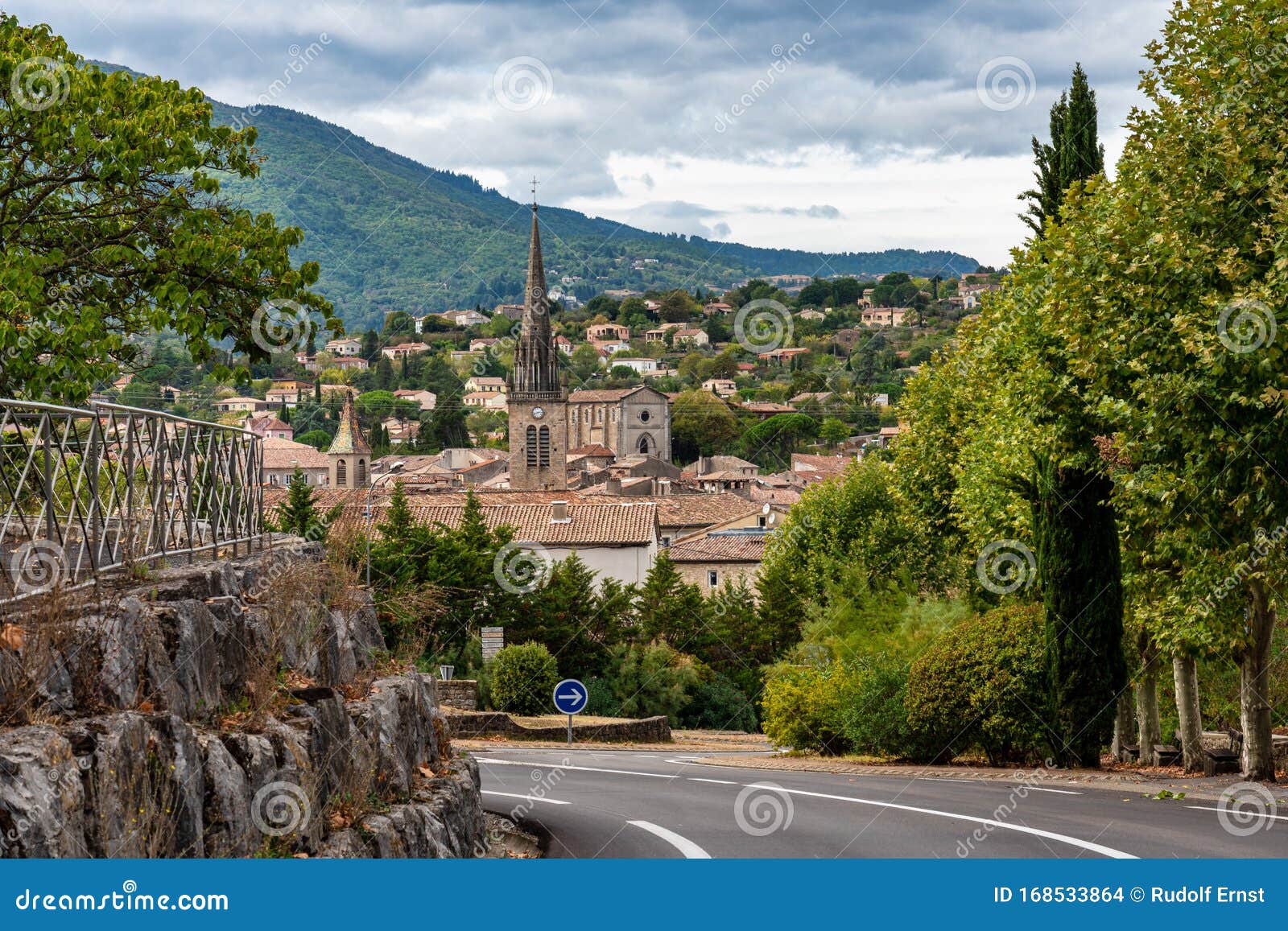 View of the Village Les Vans in Ardeche, France Stock Photo - Image of  geological, nature: 168533864