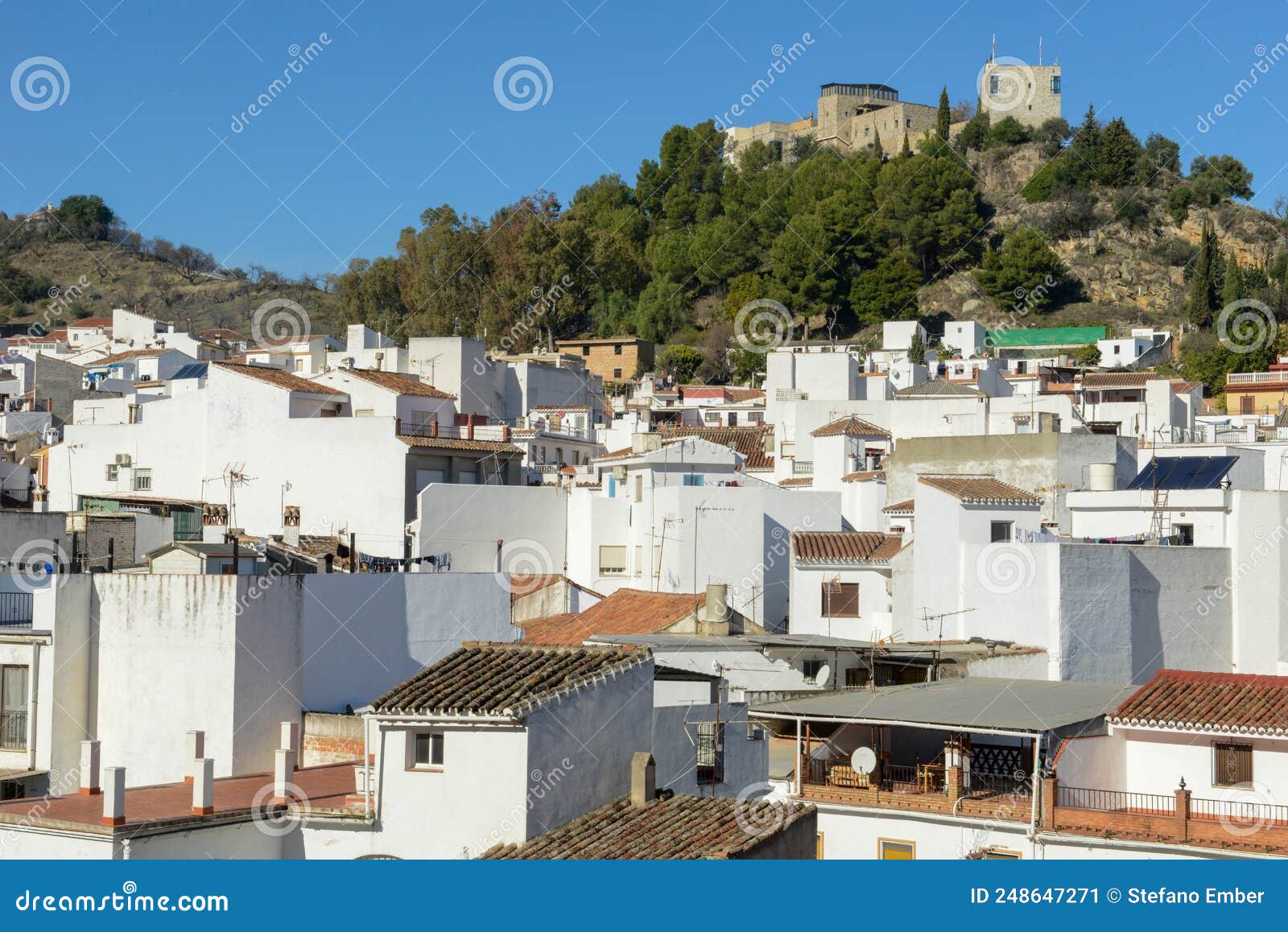 View At The Village Of Monda On Andalusia Spain Stock Image Image Of