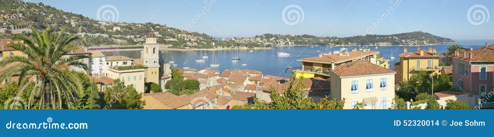 view of villefranche sur mer, french riviera, france