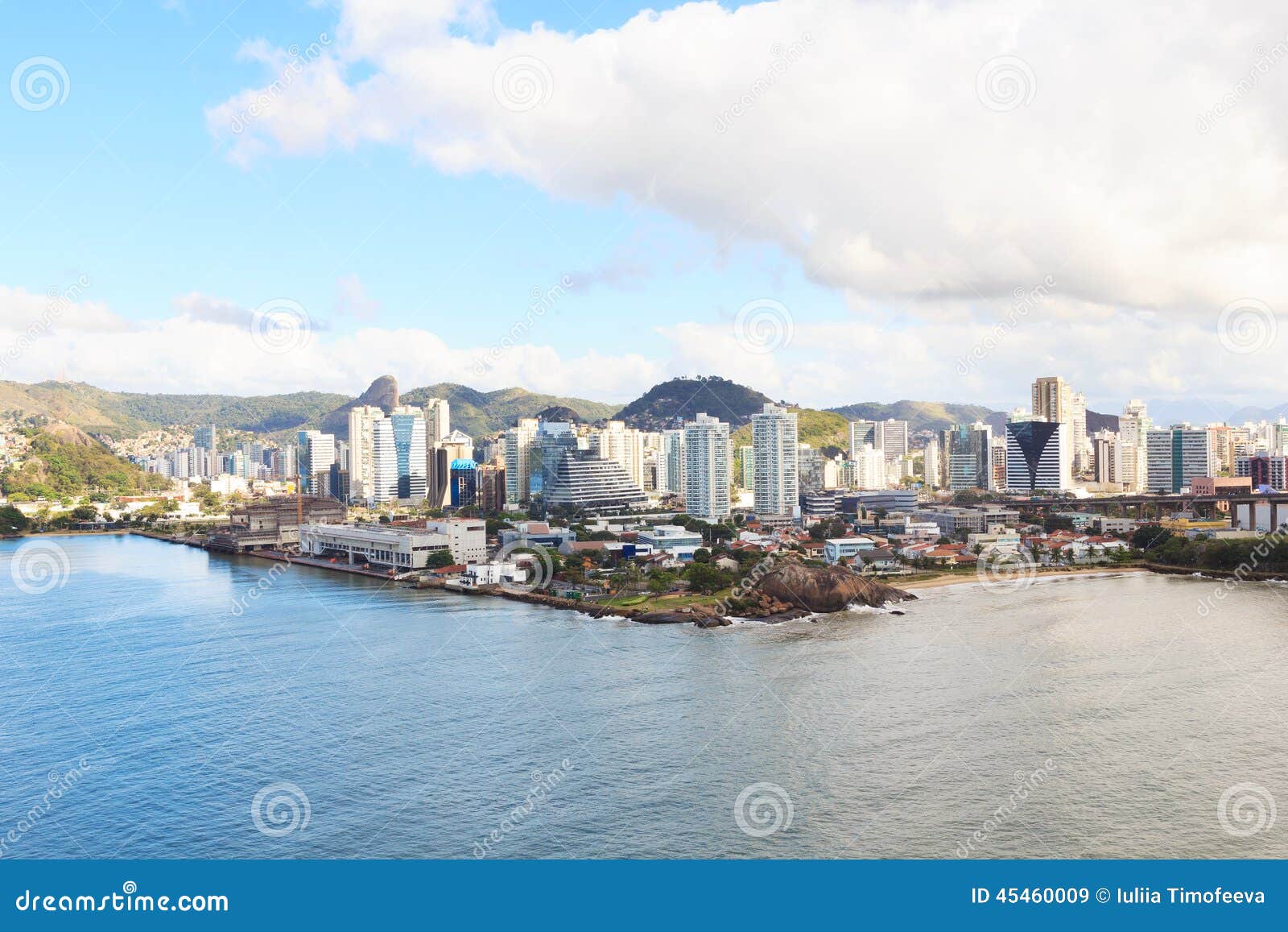 view of vitoria buildings, vila velha, espirito santo, brazil