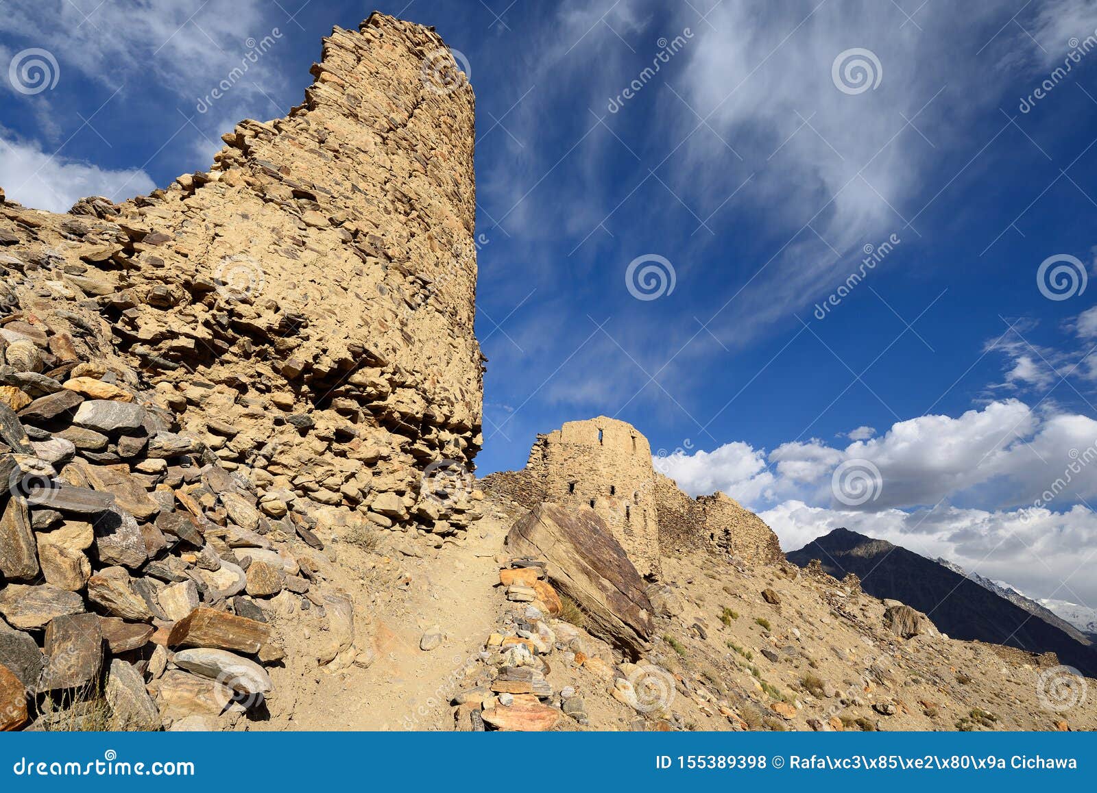 view on the wakhan valley in the pamir mountain intajikistan