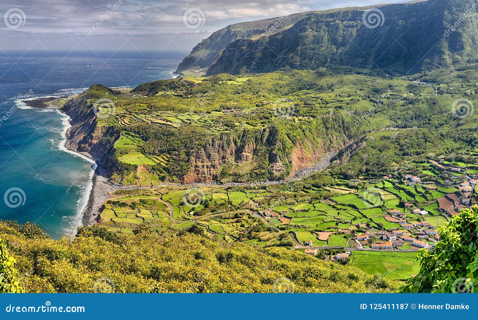 view of the westcoast of isle flores azores islands