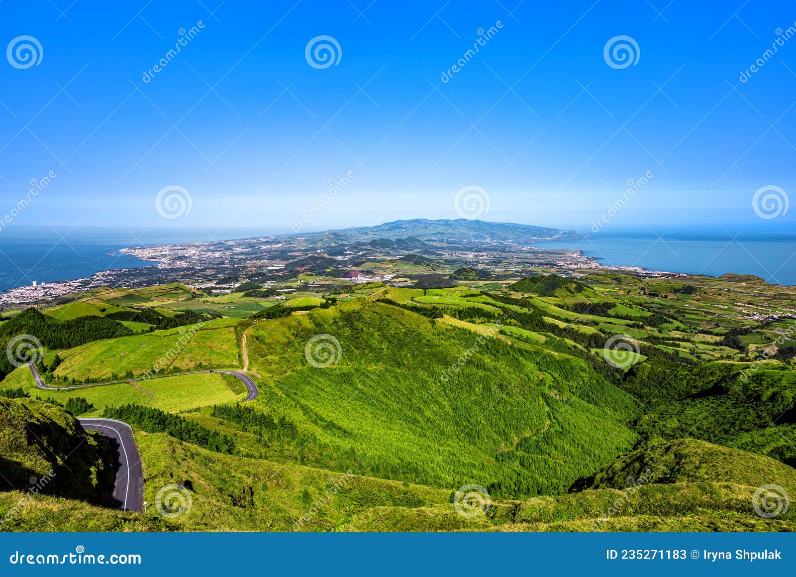 view of the western part of sao miguel island, azores, aÃÂ§ores, portugal, europe
