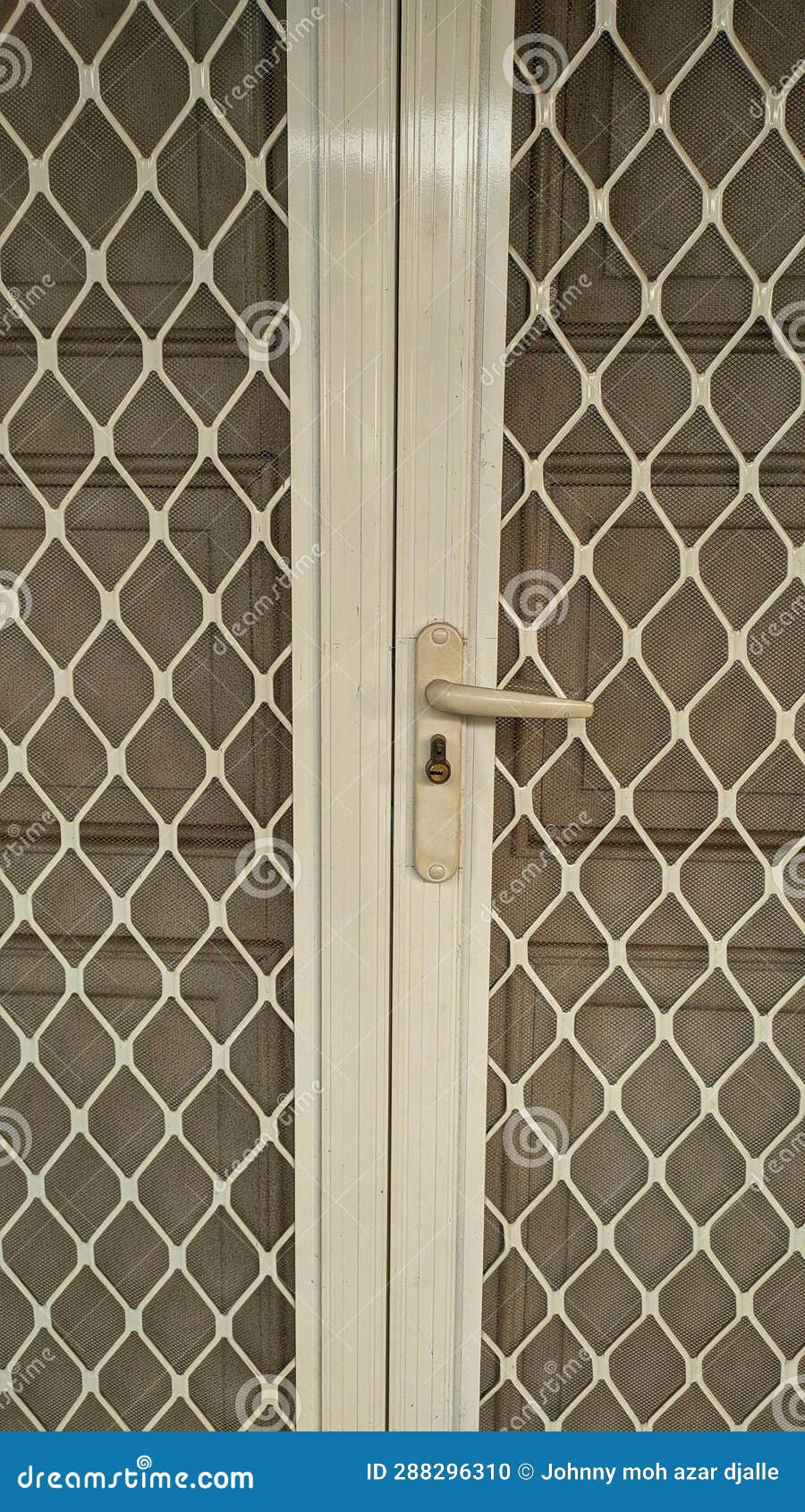 View of White Aluminum Frame Door with Handle Stock Photo Image of