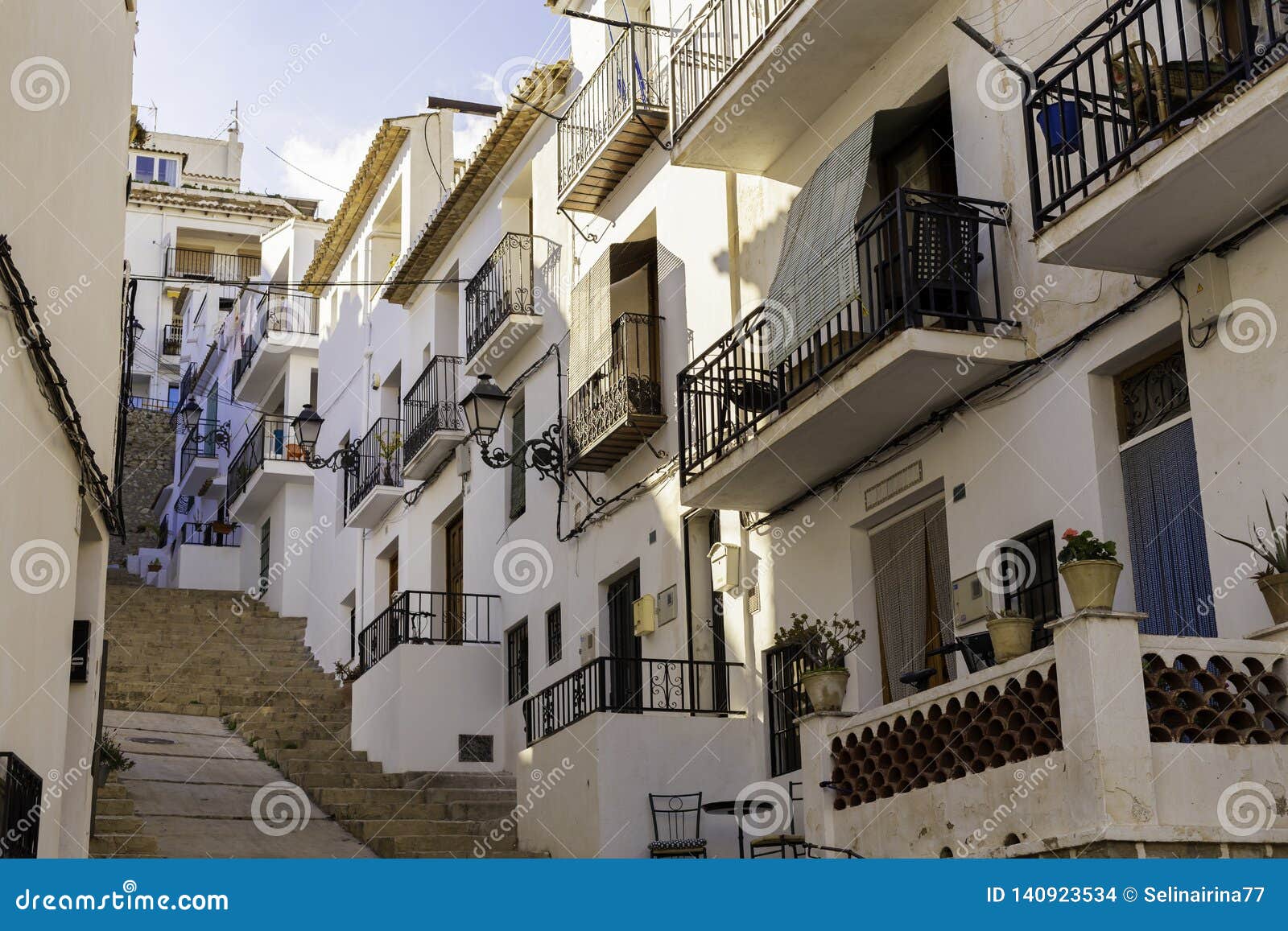 View of White Houses of Old Town Altea, Spain Stock Photo Image of