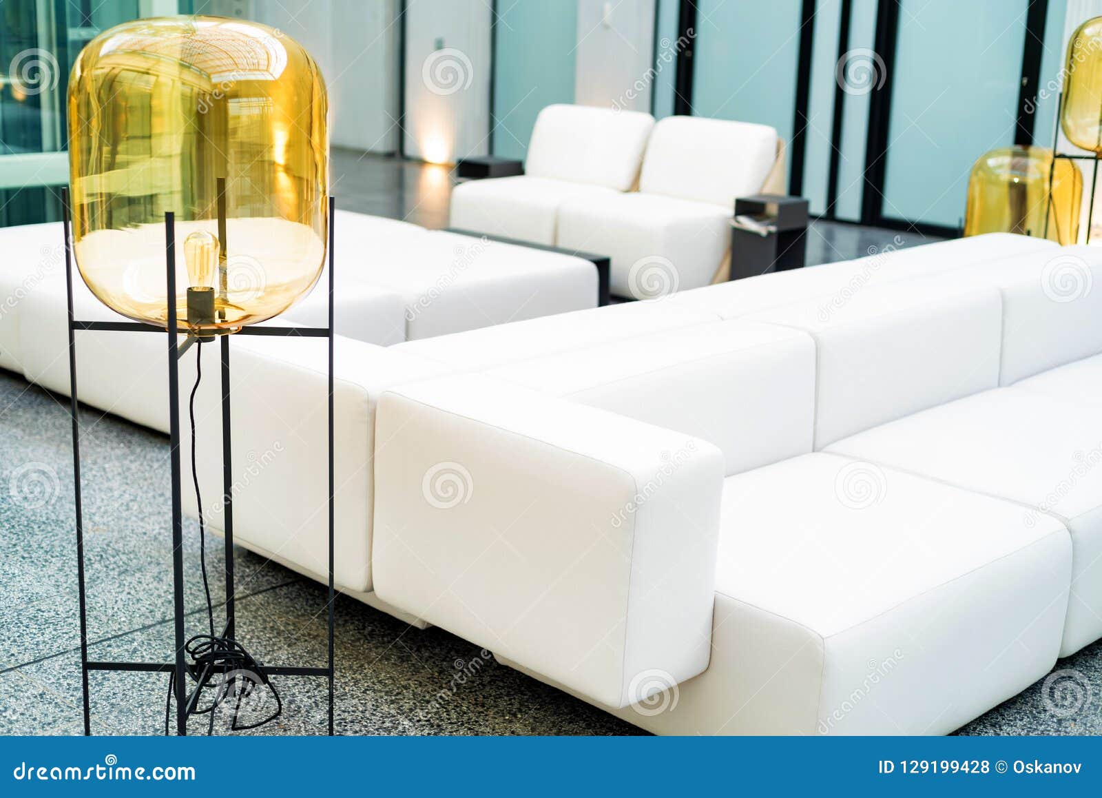Office Waiting Area Interior with White Sofas Stock Photo Image of