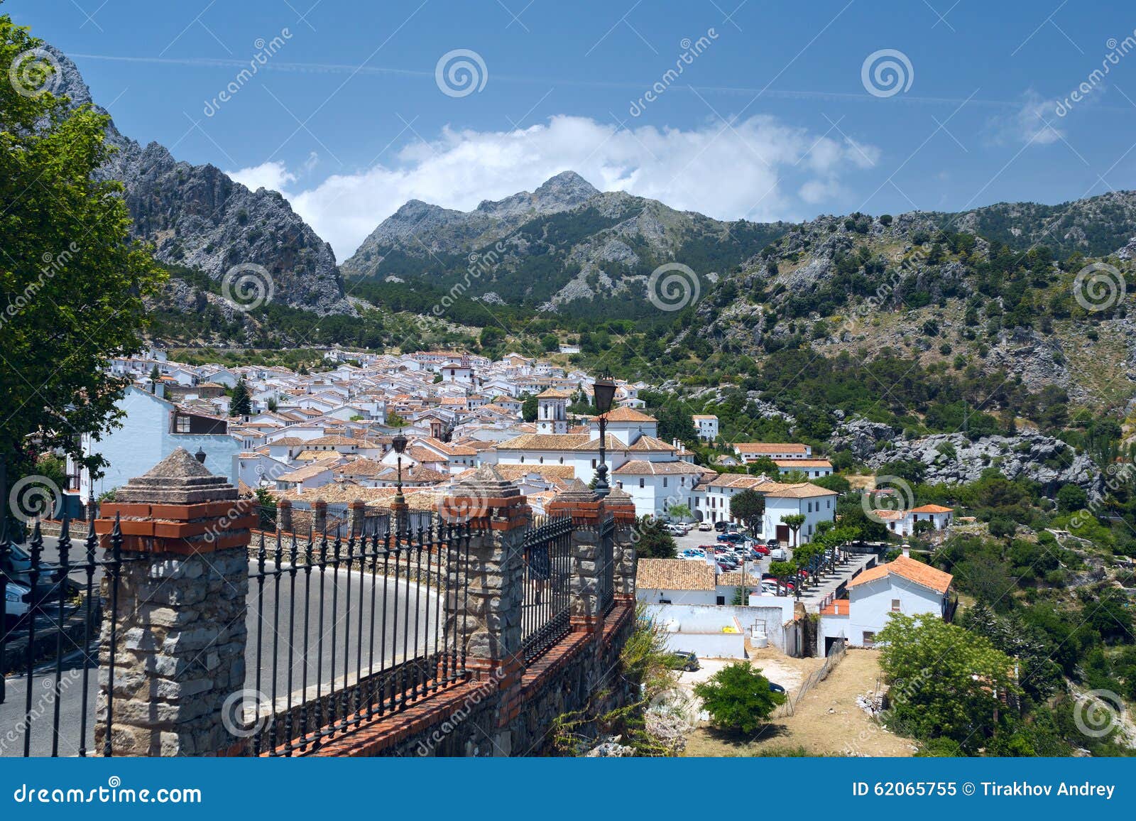 view white village grazalema in andalucia