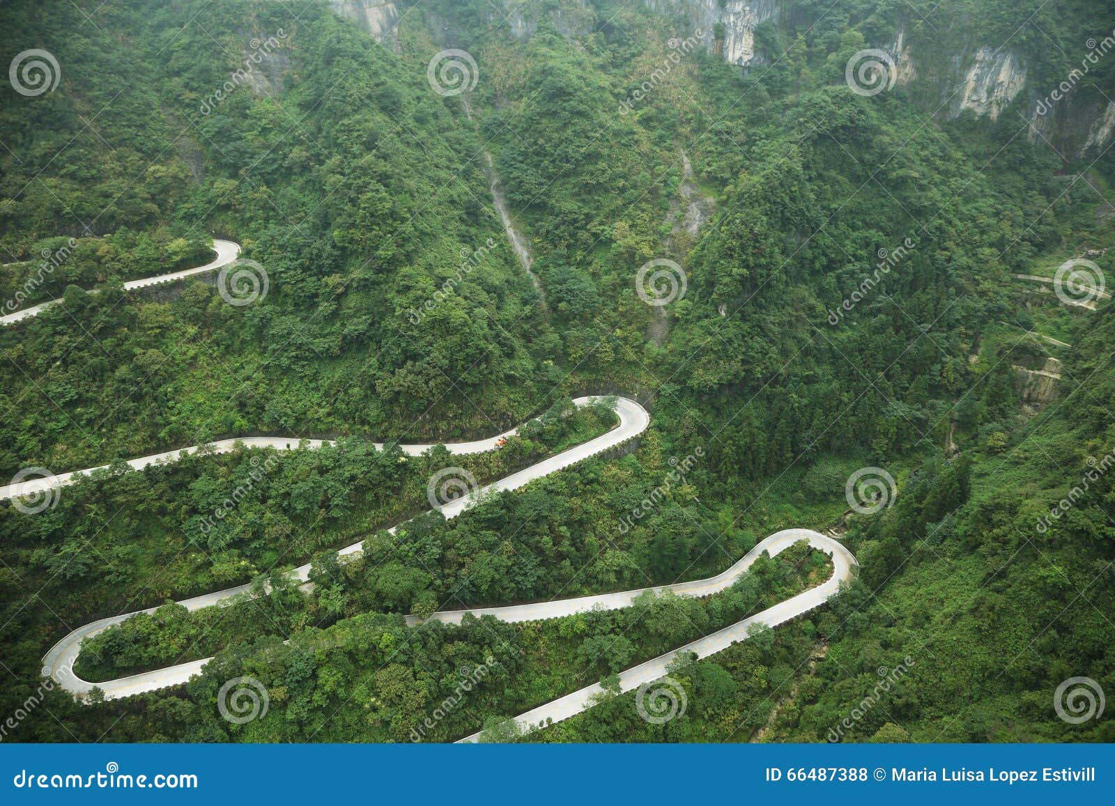 view winding road tianmen mountain national park hunan province china 66487388