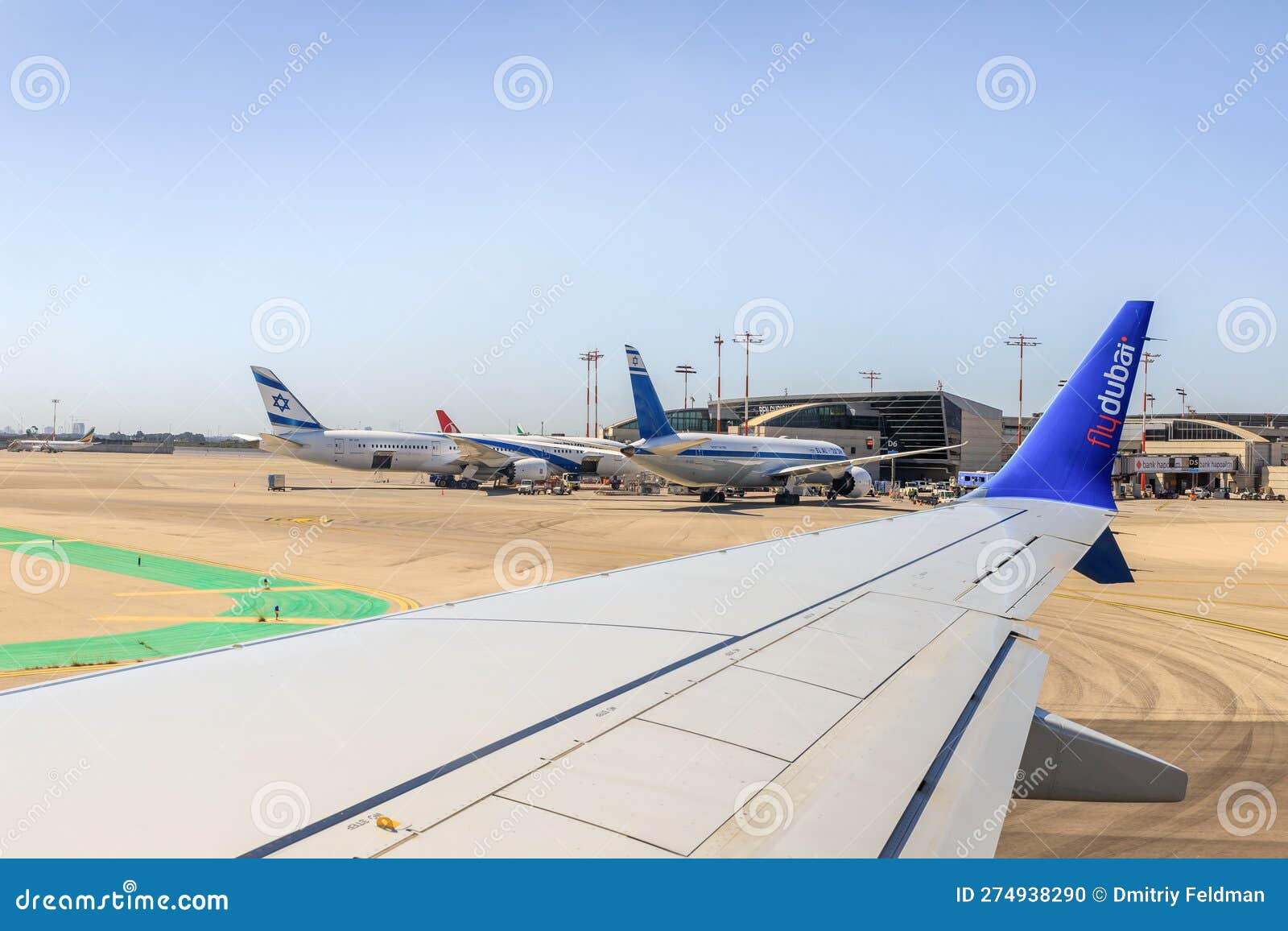 View from the Window of a Flydubai Aircraft Moving Along the Runway To