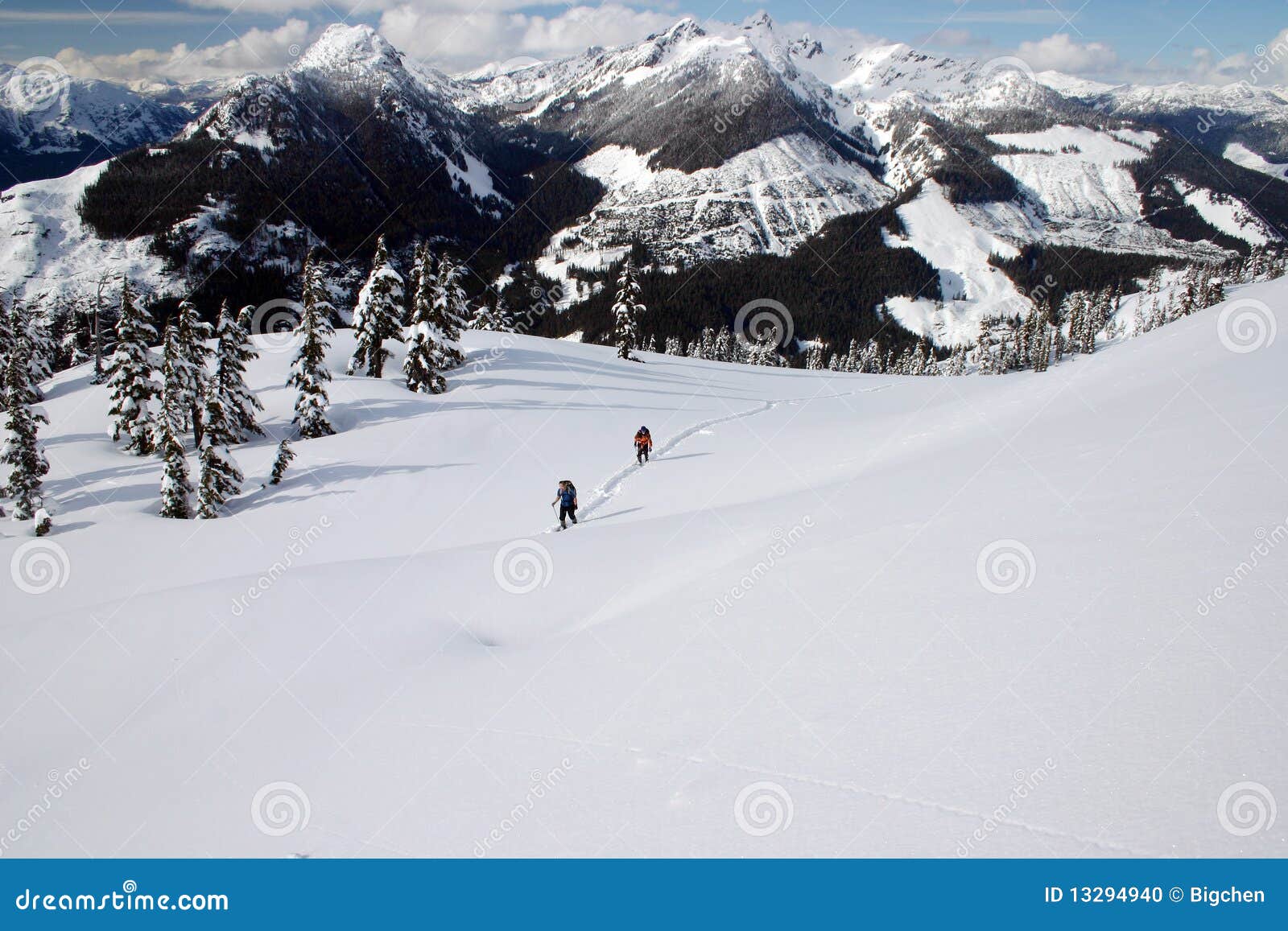 A View of Winter Mountain Hiking Stock Photo Image of cold, cross