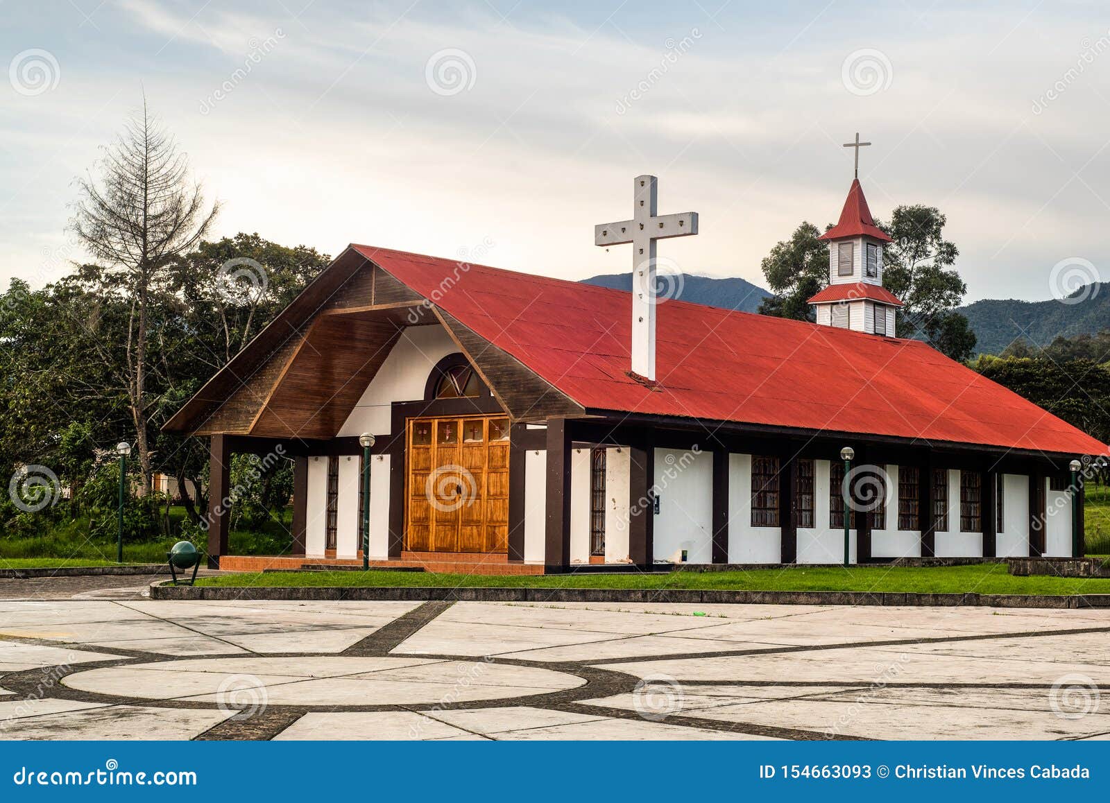 wooden church at oxapampa city in peru