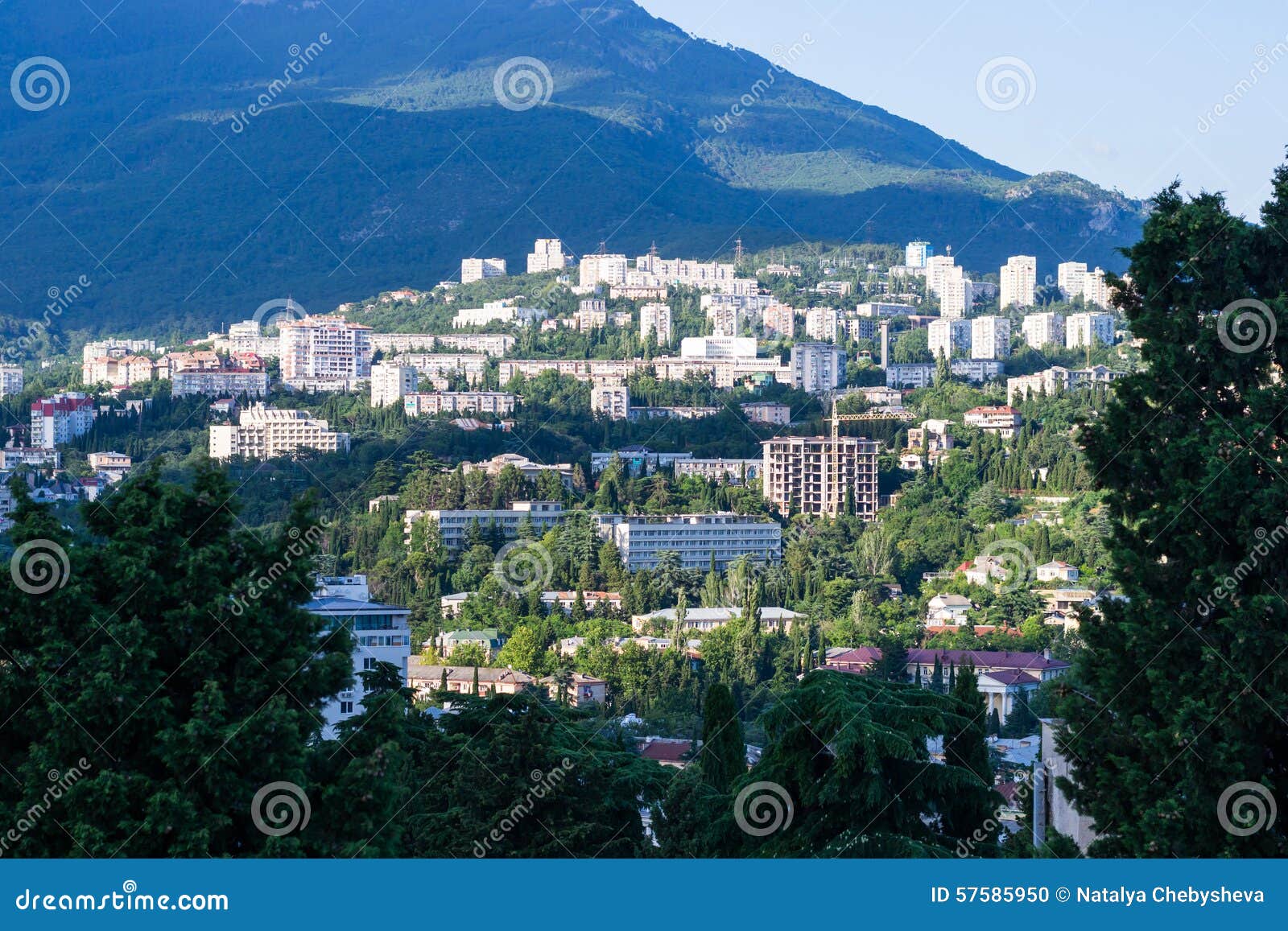 View of Yalta in Crimea stock photo. Image of summer 57585950