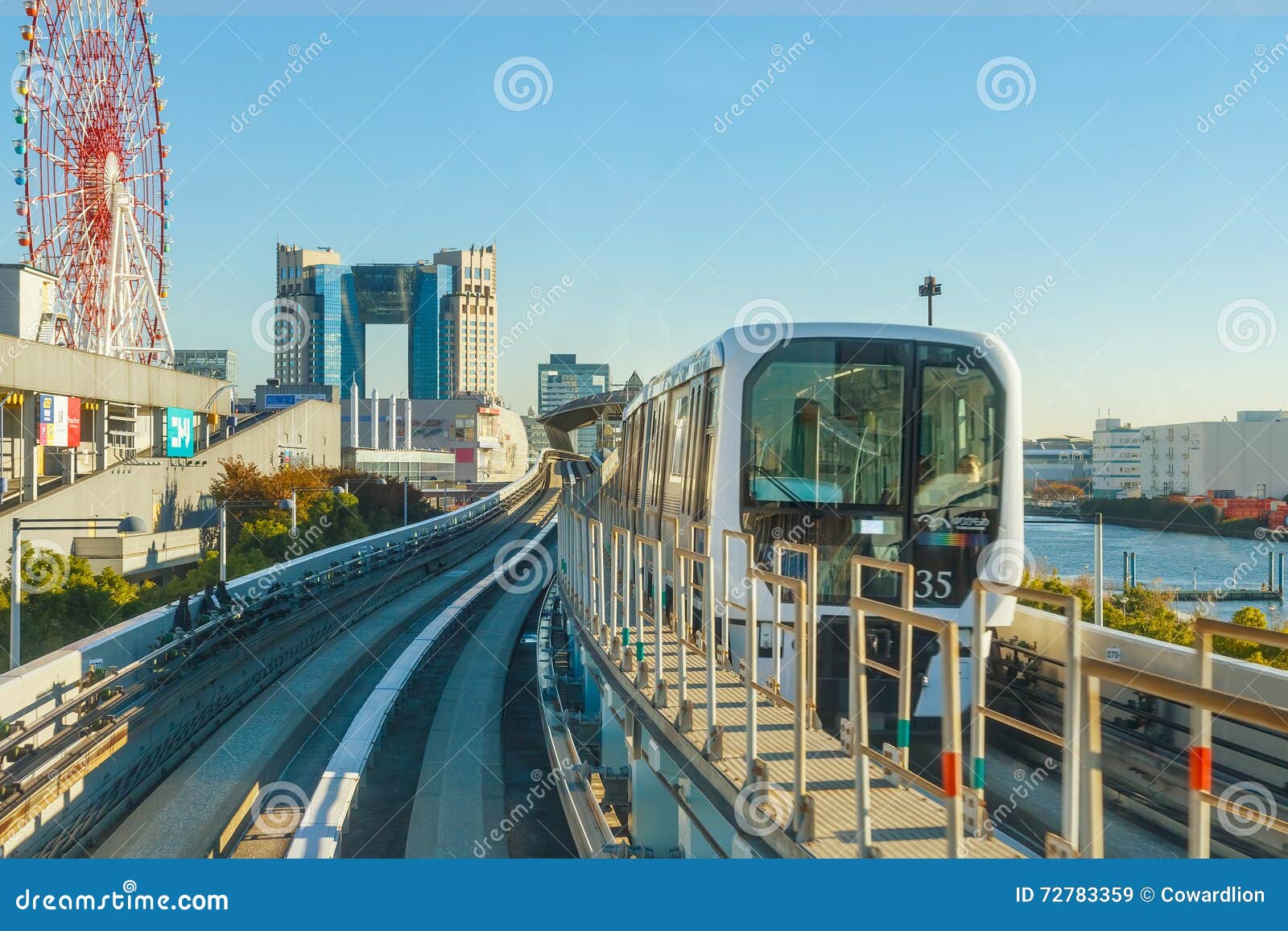 View From A Yurikamome Train In Odaiba Tokyo Japan Editorial Stock Image Image Of Speed Cityscape