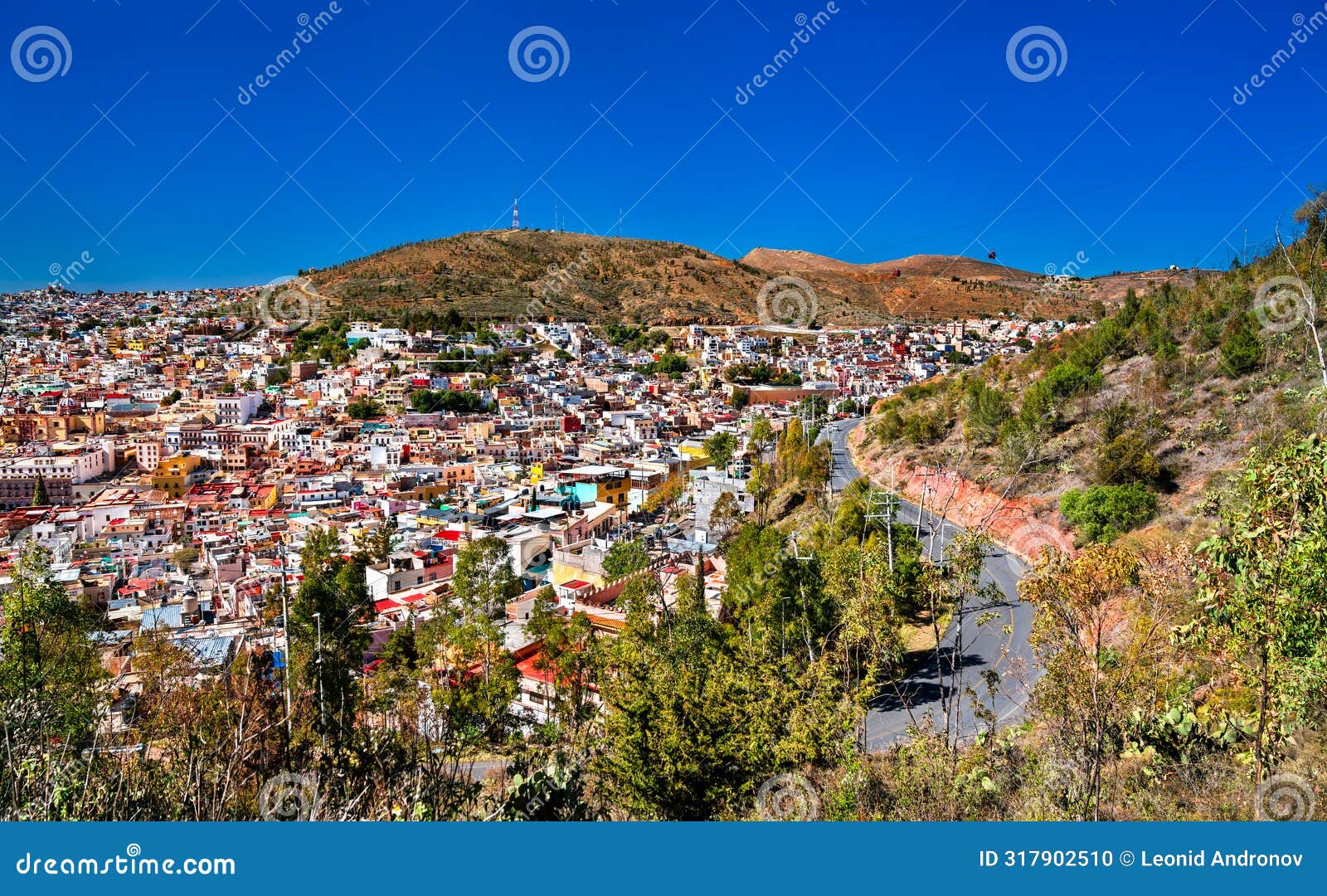 view of zacatecas from bufa hill in mexico