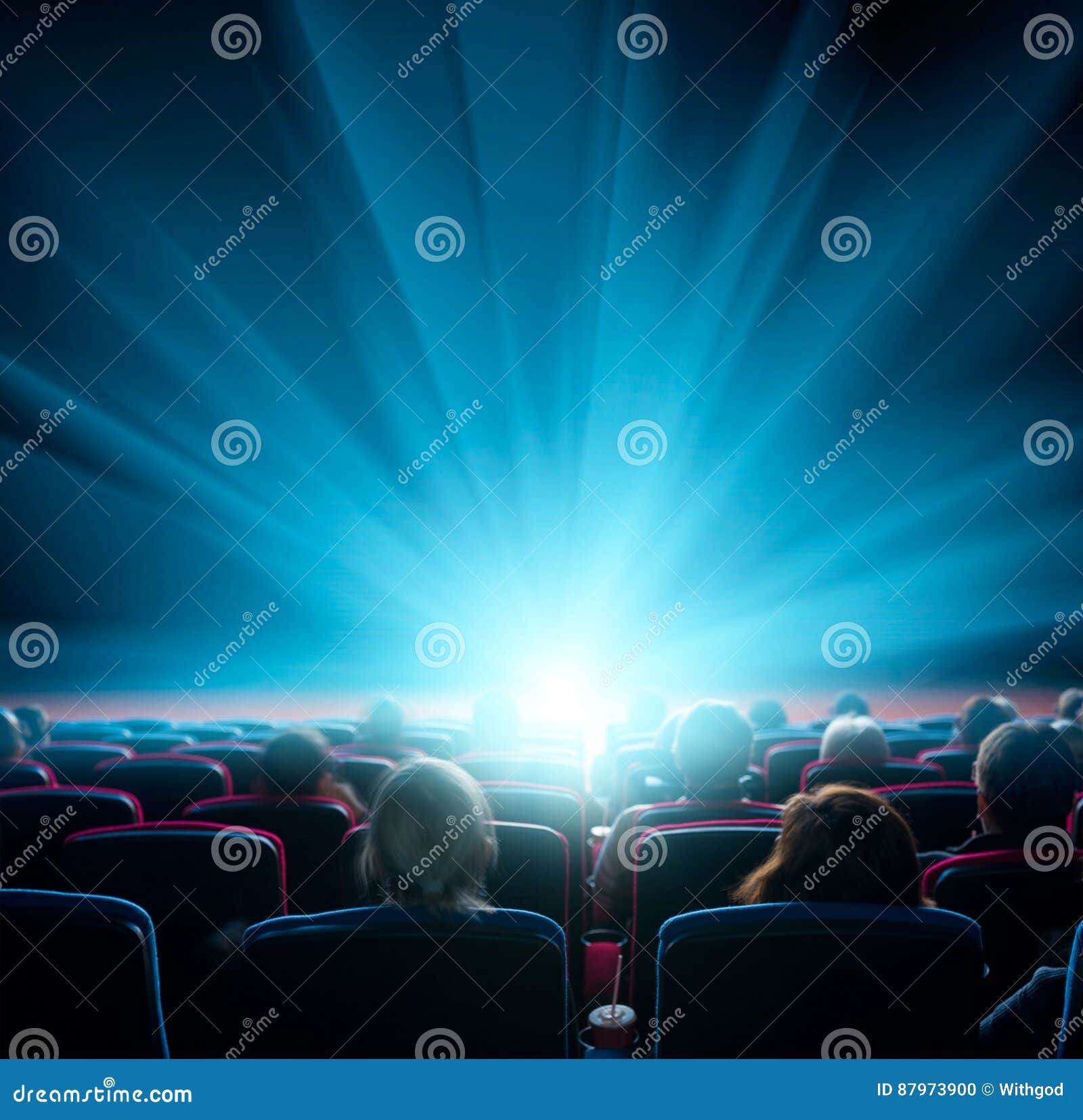 viewers watch shining light in the cinema