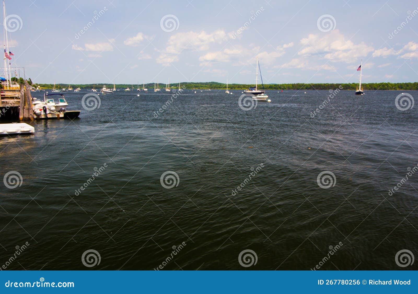 Views at Castine, Maine in Summer Stock Photo Image of town