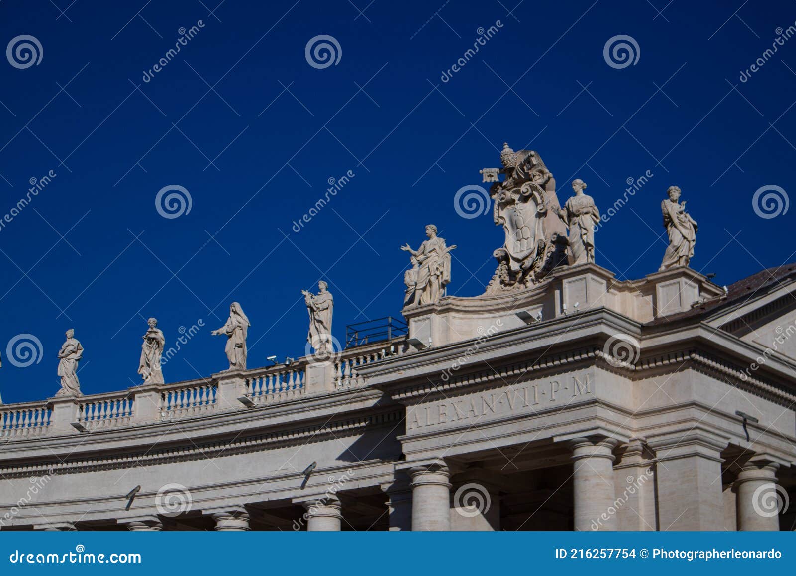 views of columnata de bernini buildings. vatican city, italy