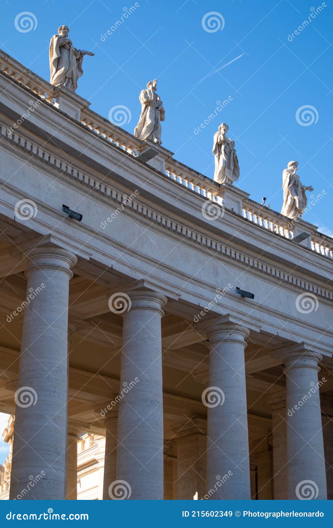 views of columnata de bernini buildings. vatican city, italy