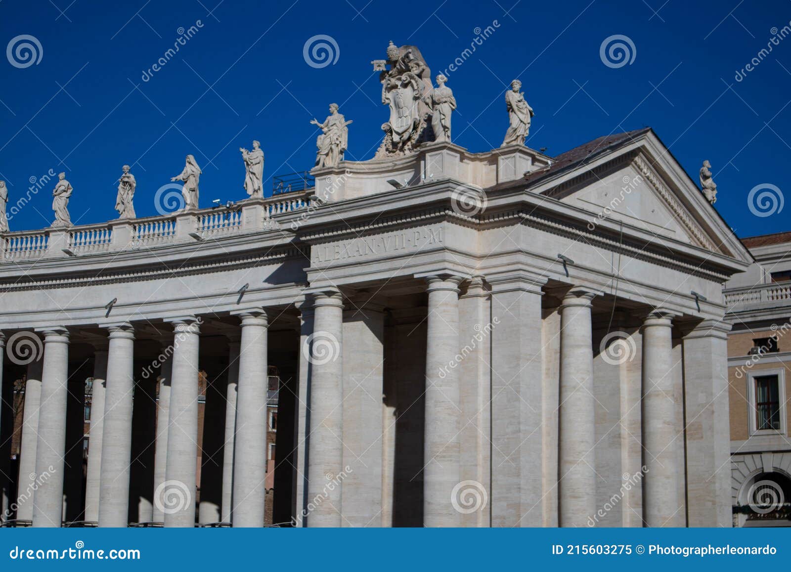 views of columnata de bernini buildings. vatican city, italy