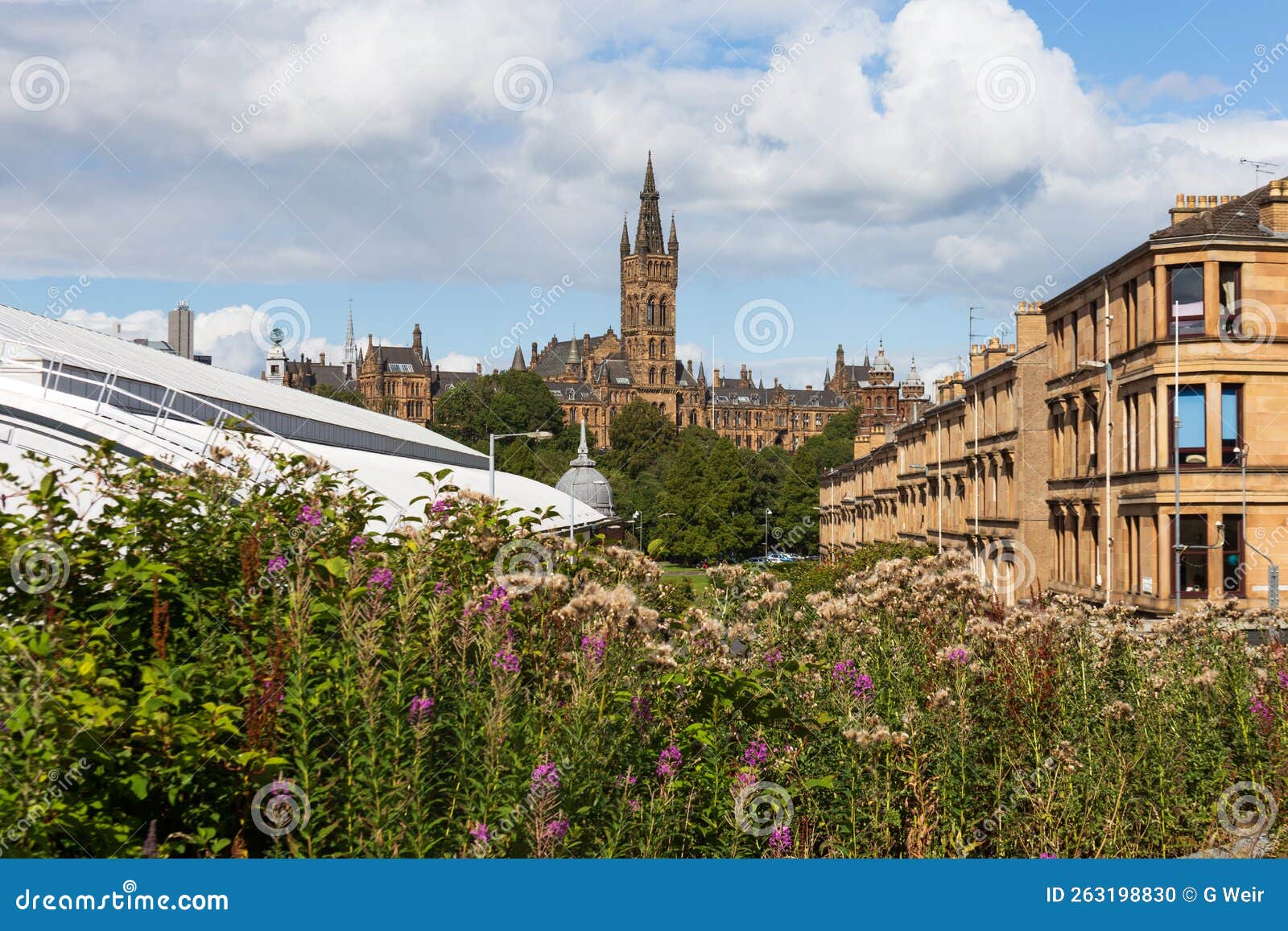 views of glasgow university on a summer's day