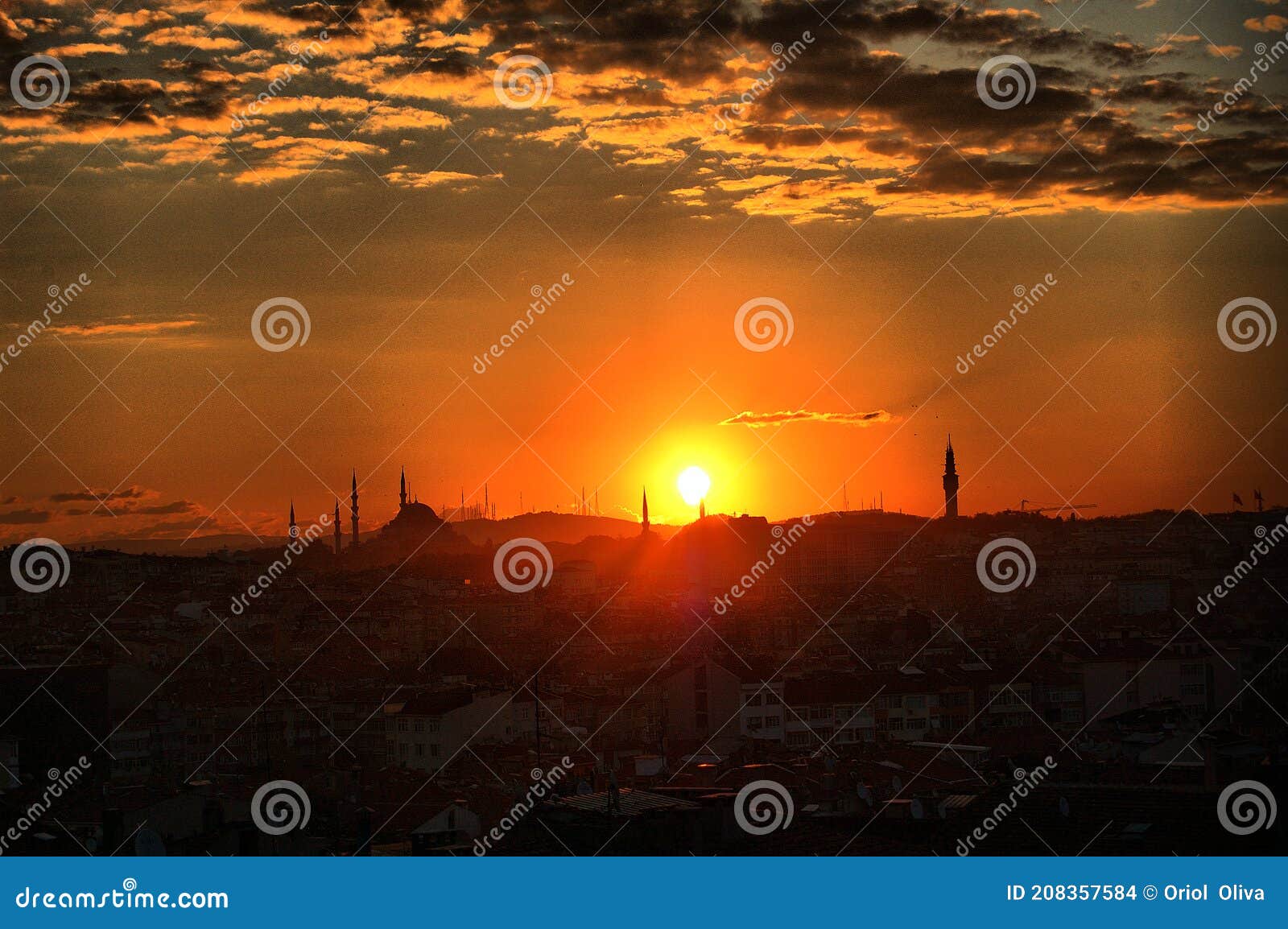 views of istanbul at sunrise (istanbul  turkey). bosphorus. golden horn