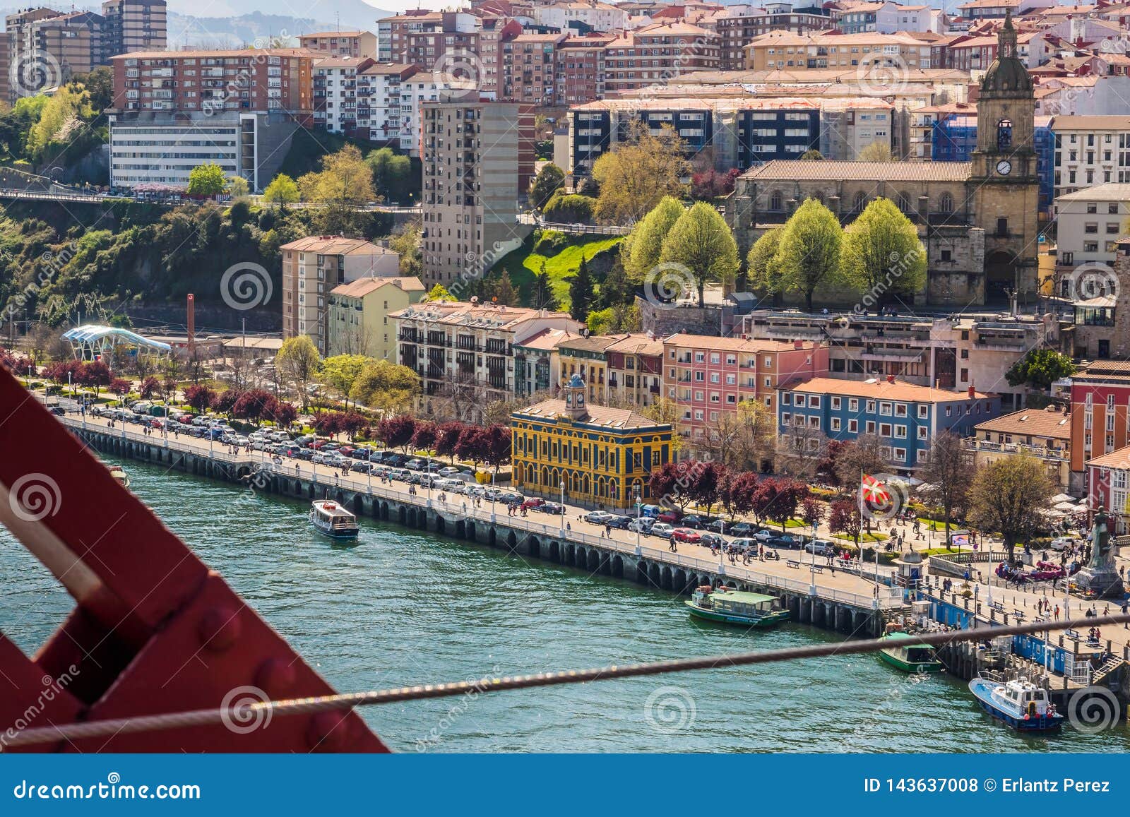 views of portugalete from the puente colgante or puente de bizkaia