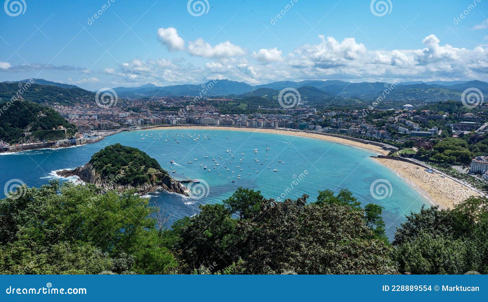 san sebastian and la concha bay from monte igeldo
