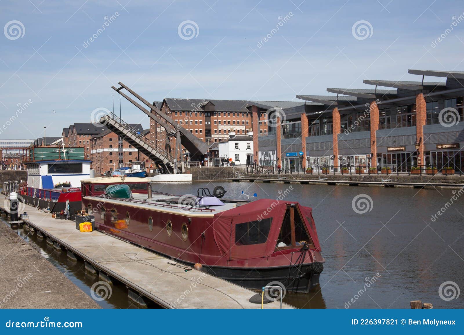 Views of the Severn River through Gloucester Docks in the UK Editorial