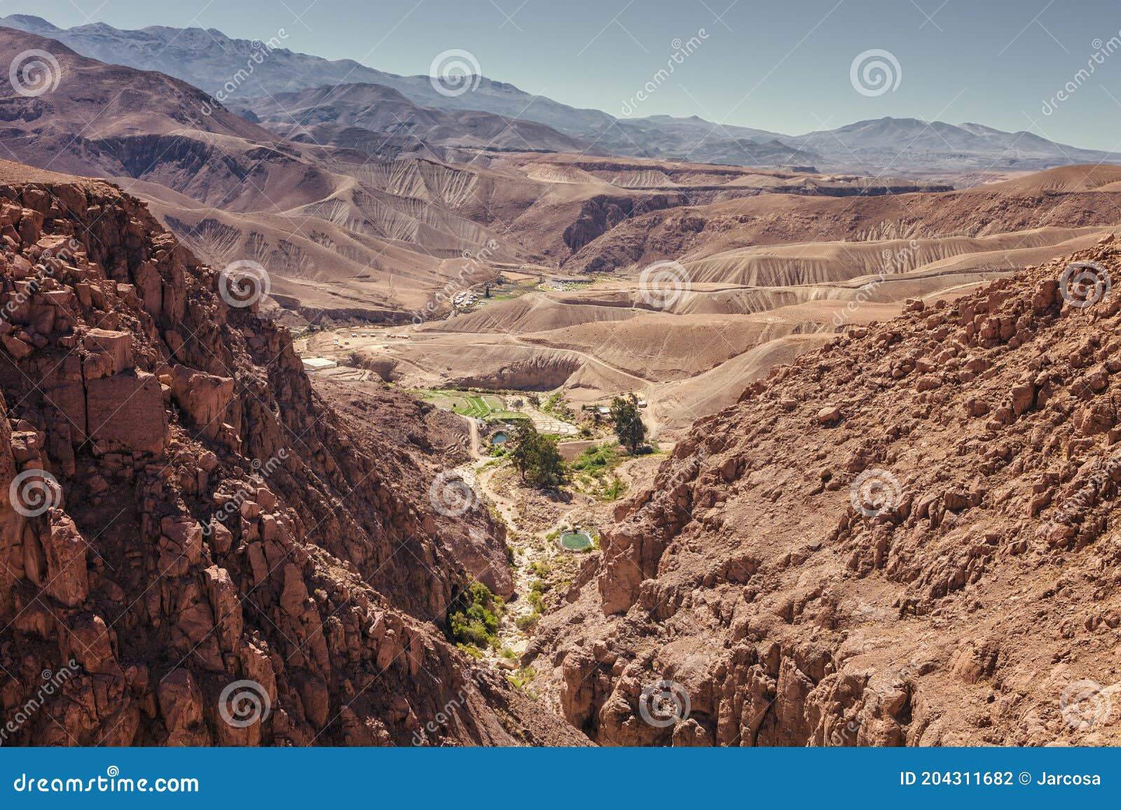 views in a wonderful natural environment from the mountains of pukara de copaquilla, ancient inca city, chile