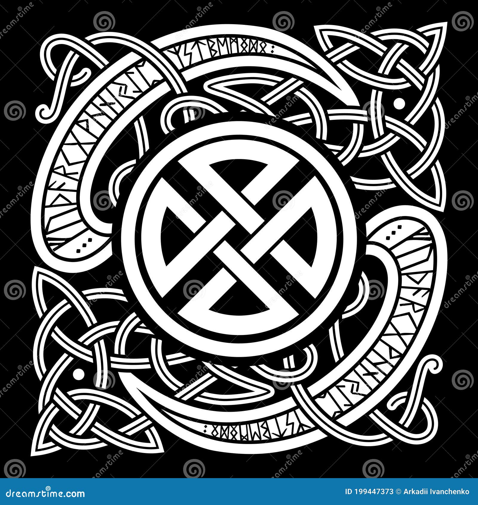 Viking, Design. Vintage Pattern and Norse Runes Stock Vector ...