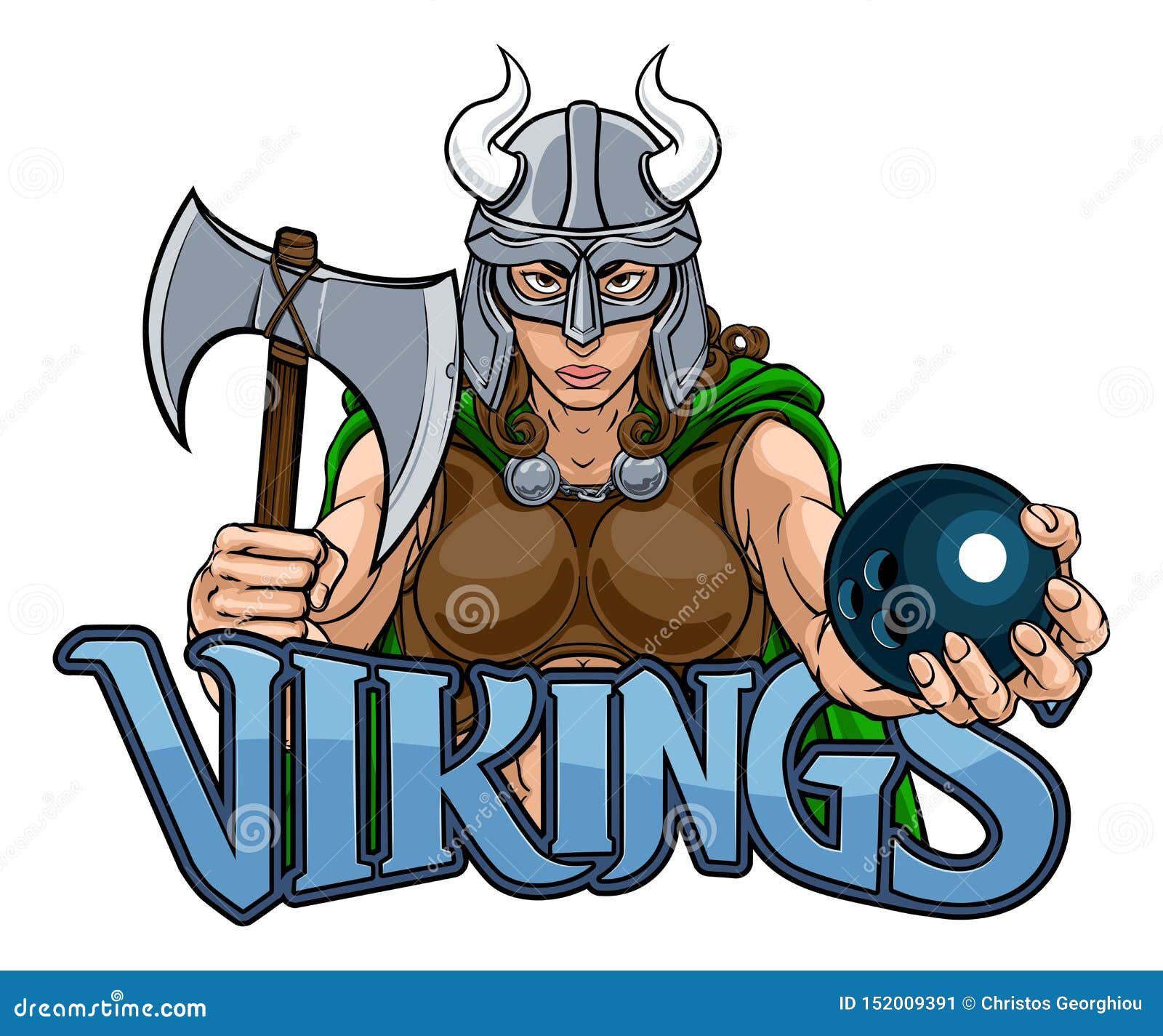 Download Viking Female Gladiator Bowling Warrior Woman Stock Vector ...