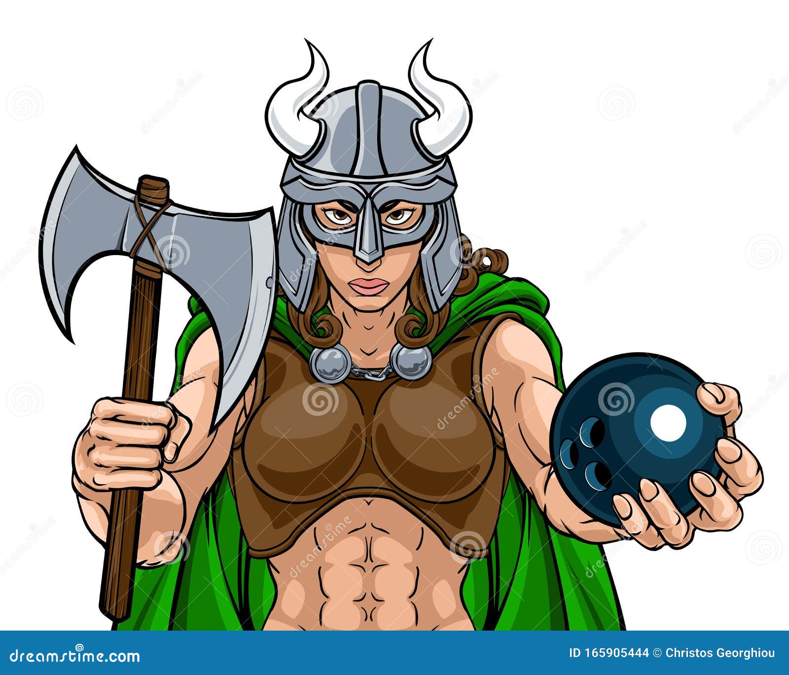 Download Viking Female Gladiator Bowling Warrior Woman Stock Vector ...