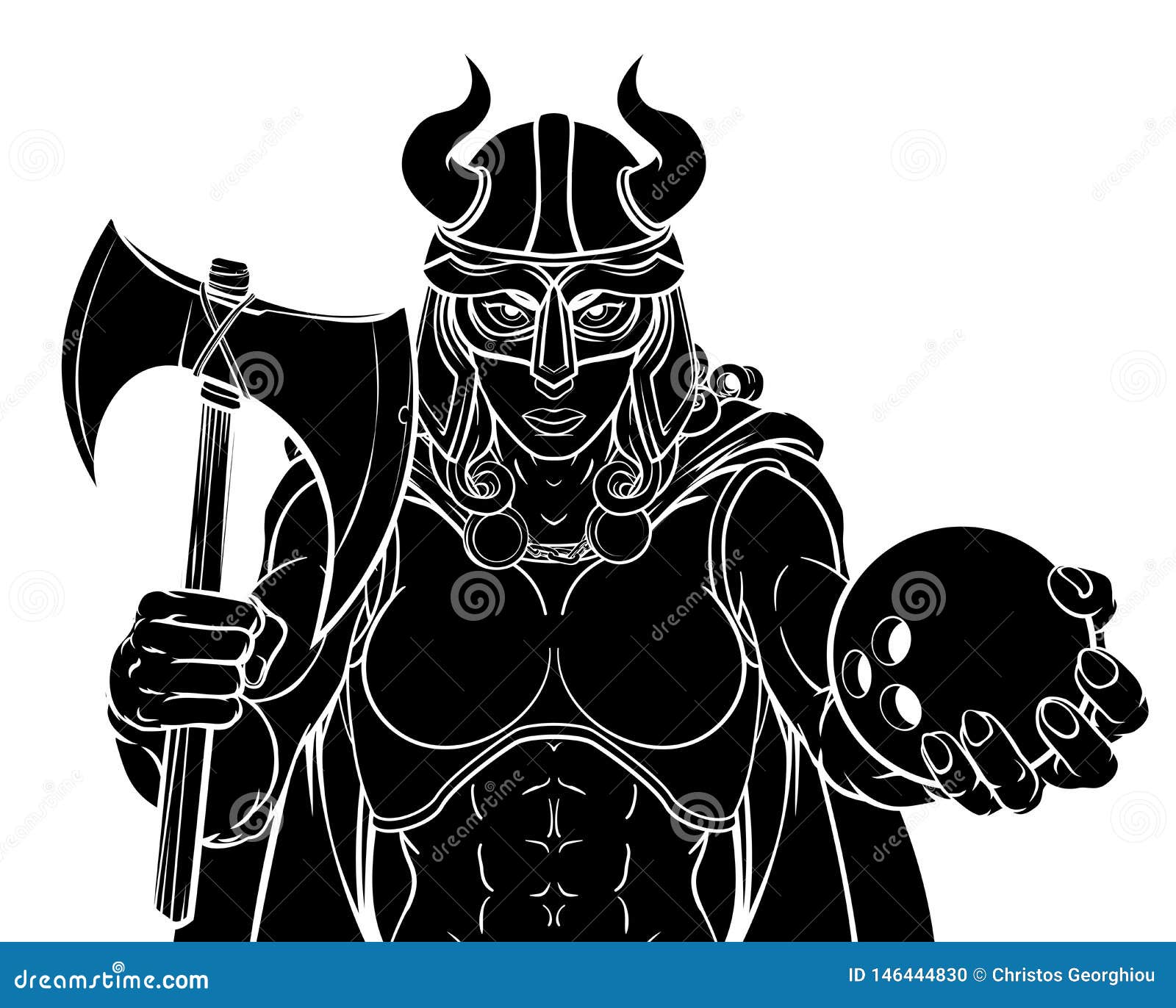 Download Viking Female Gladiator Bowling Warrior Woman Stock Vector ...