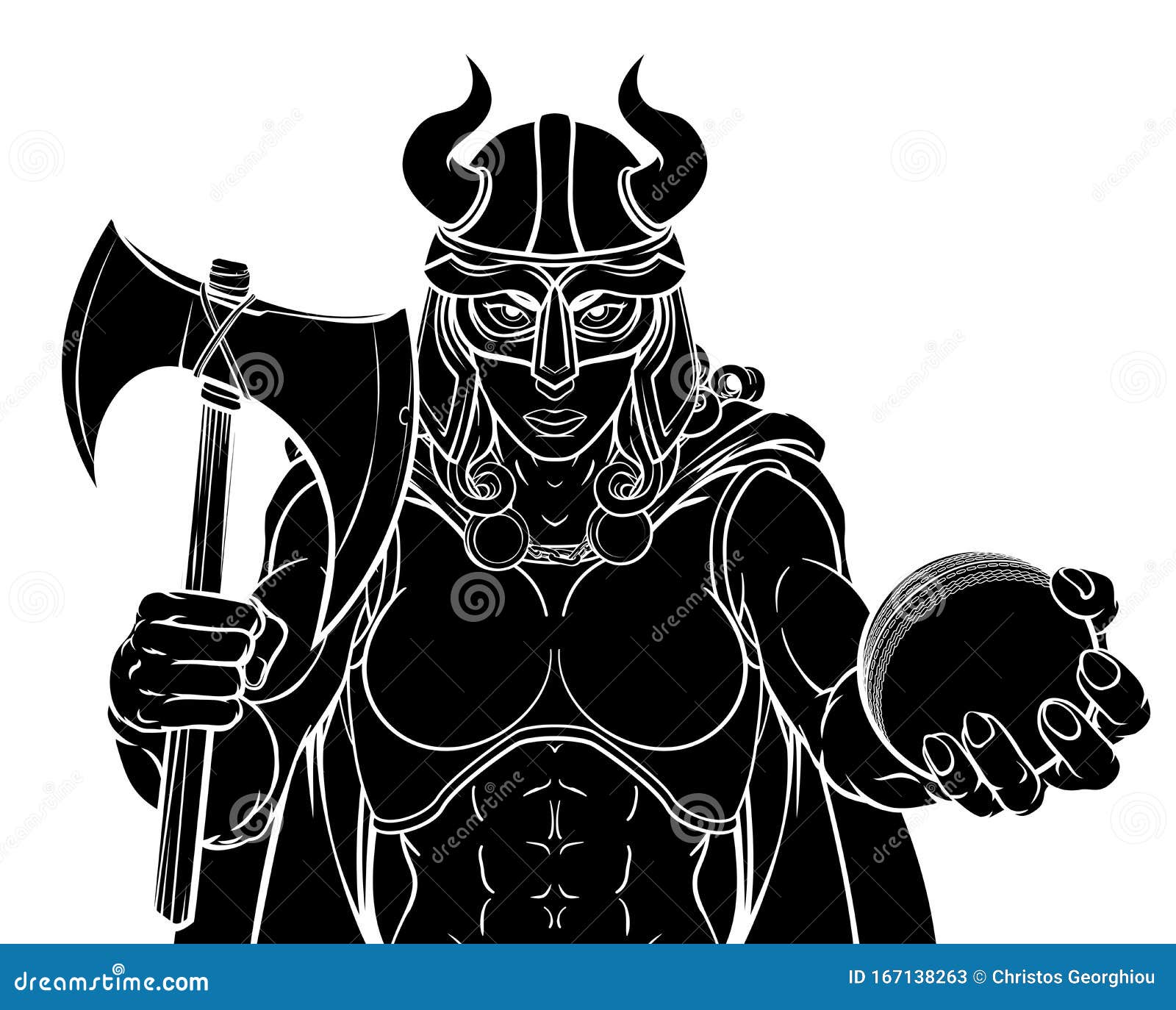 Download Viking Female Gladiator Cricket Warrior Woman Stock Vector - Illustration of knight, criket ...