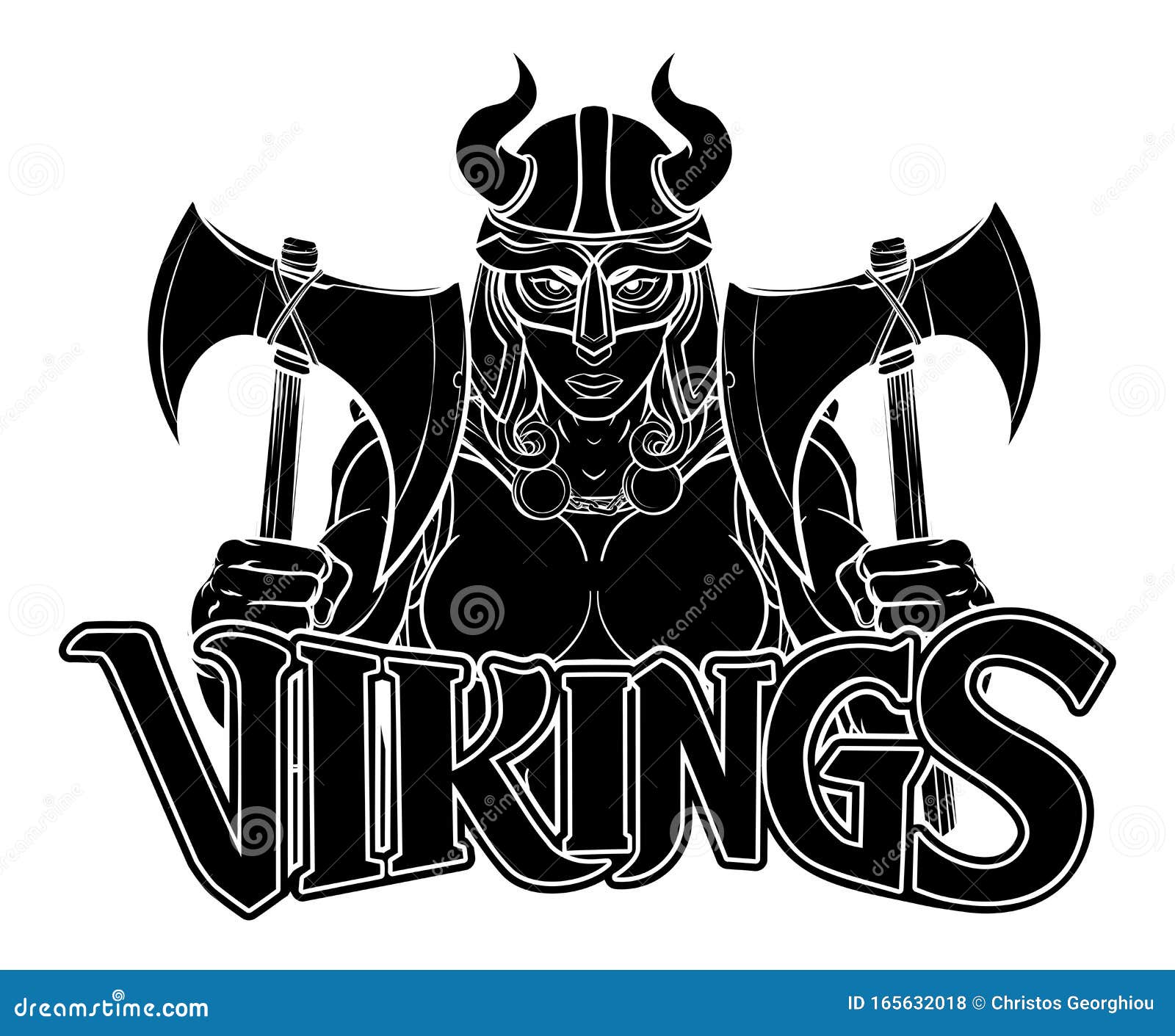 Download Viking Female Gladiator Warrior Woman Team Mascot Stock Vector - Illustration of ancient, army ...