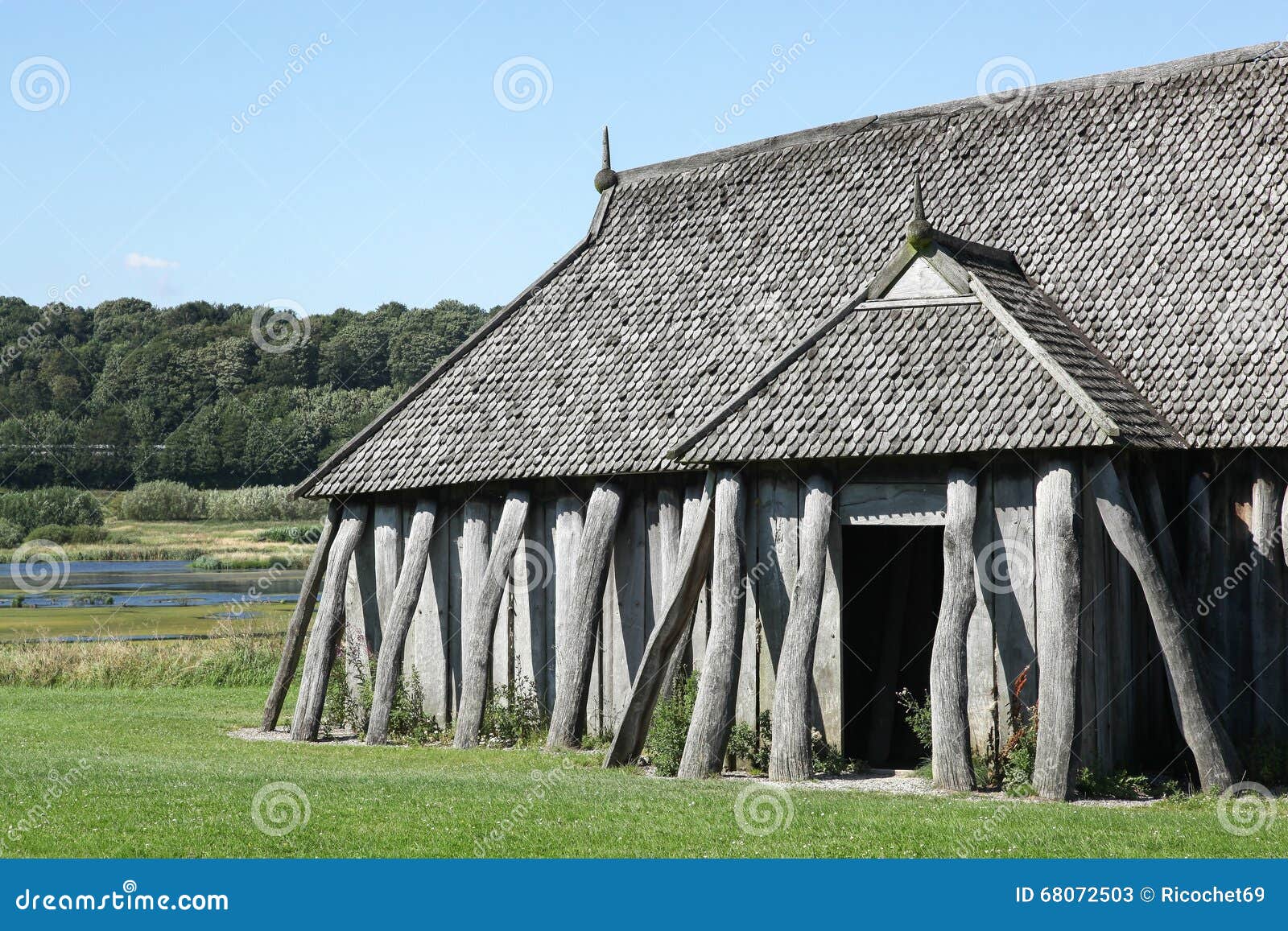 Viking House in the City of Hobro Stock Image Image of grass