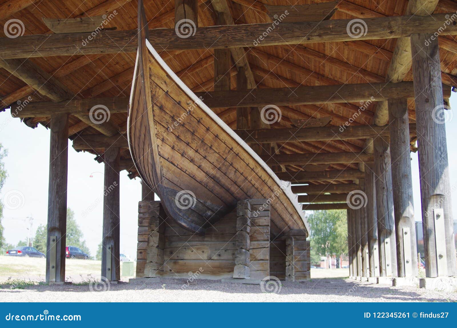 viking longboat in dalarna , sweden