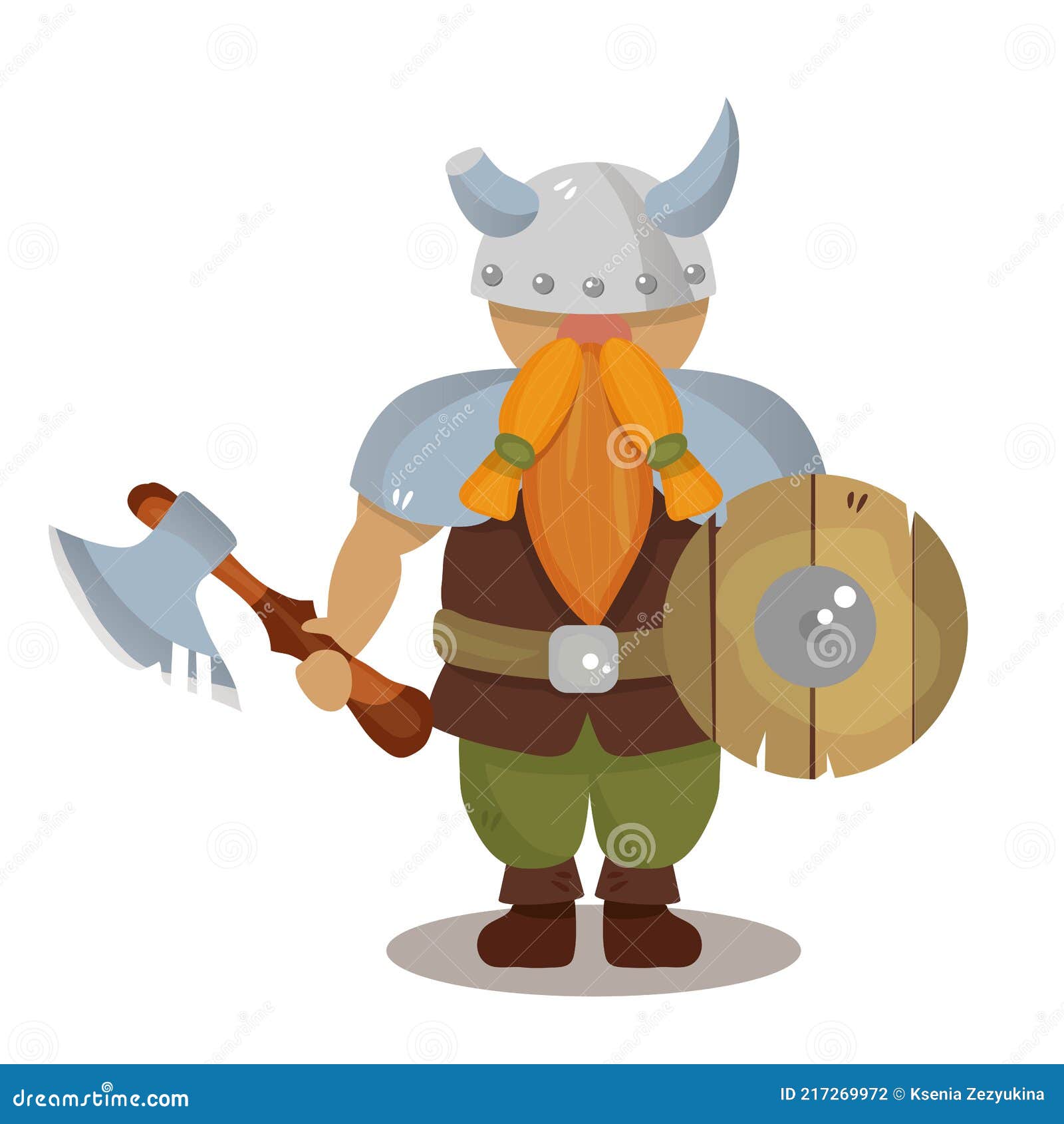 Ilustração Viking Dos Desenhos Animados. Soldado Medieval, Pessoas