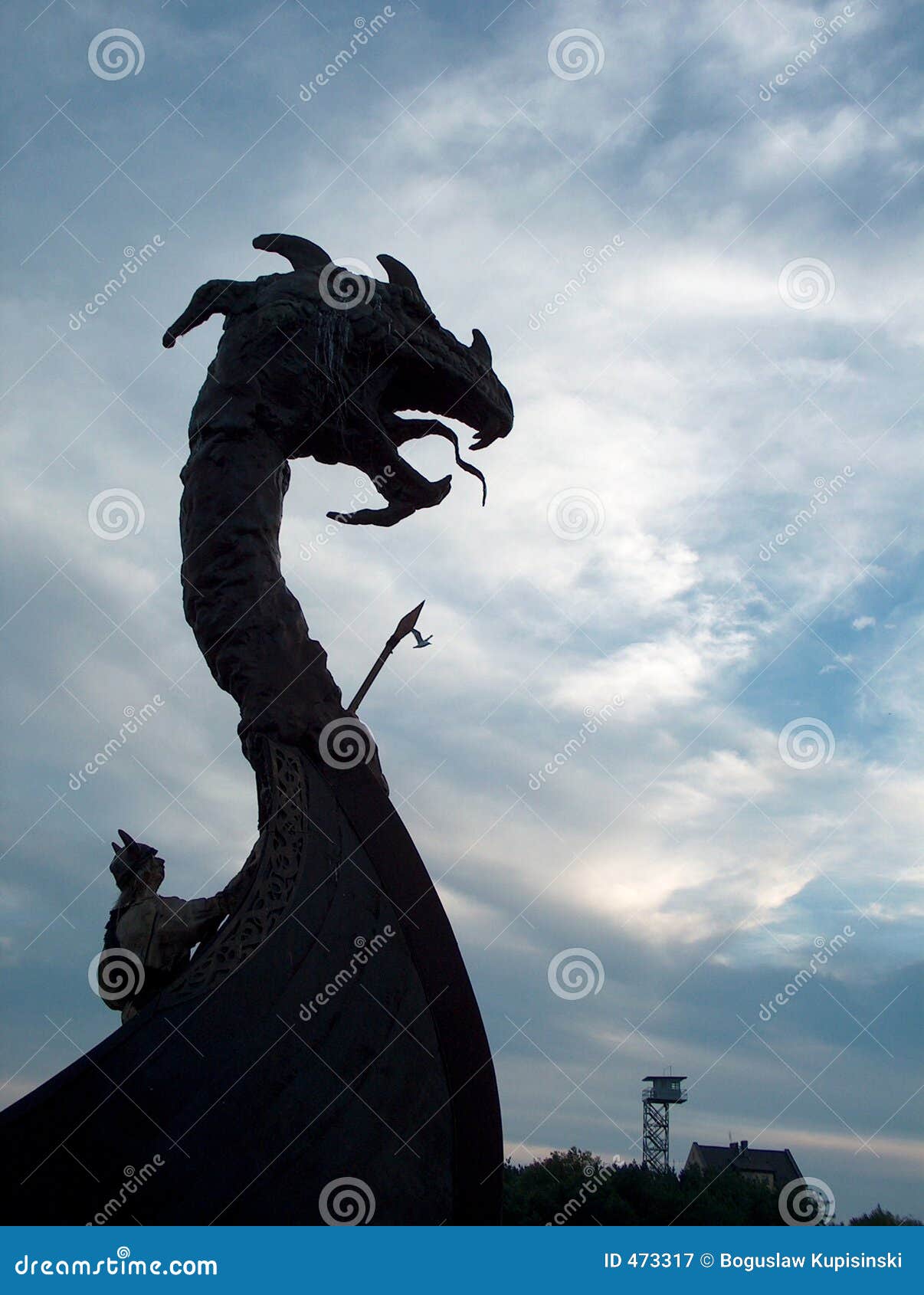 viking's dragon on the boat royalty free stock photography