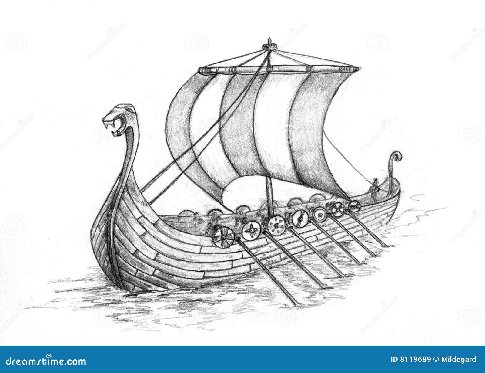 Viking ship 1 stock illustration. Illustration of ocean 