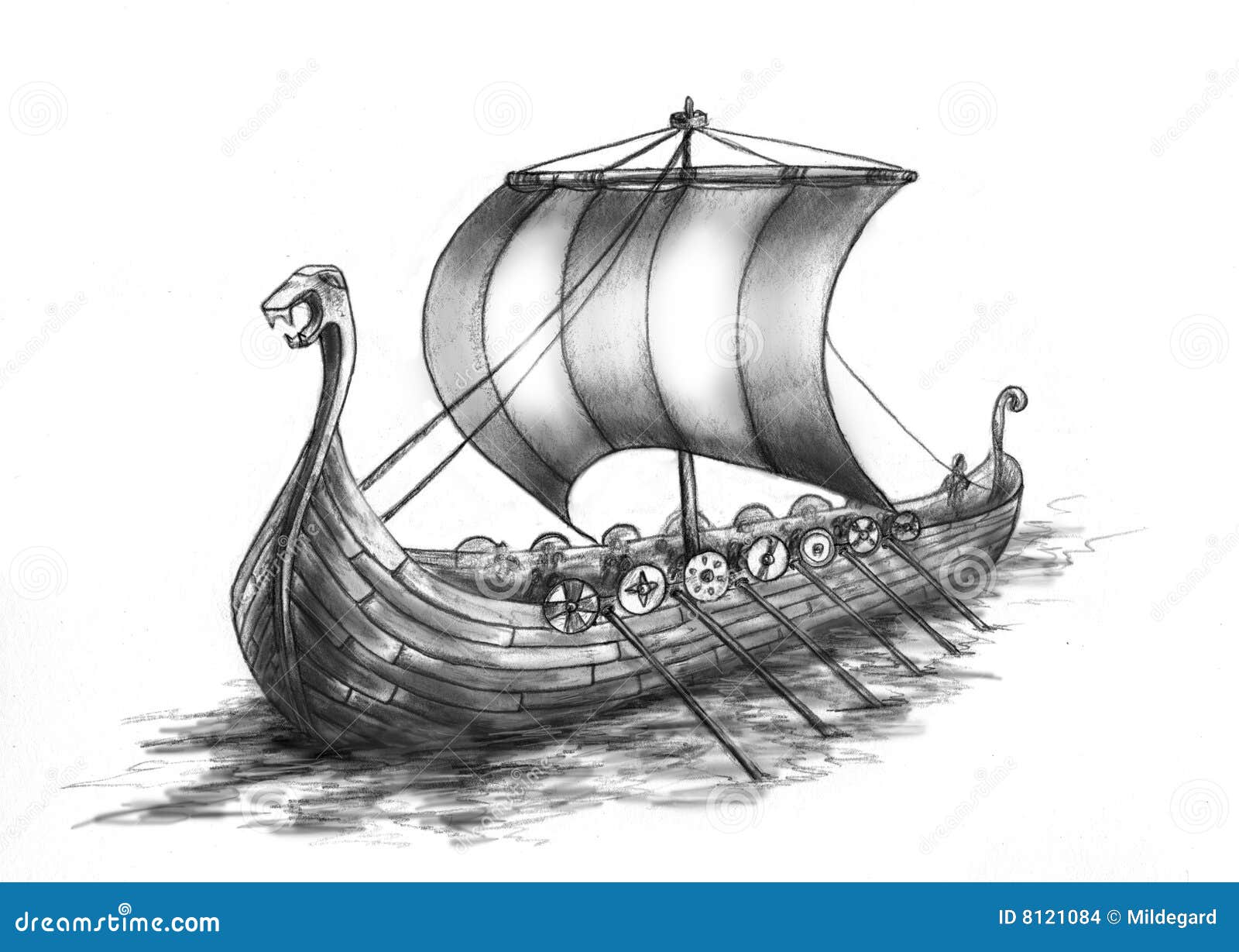 Viking ship 2 stock illustration. Illustration of drawing ...