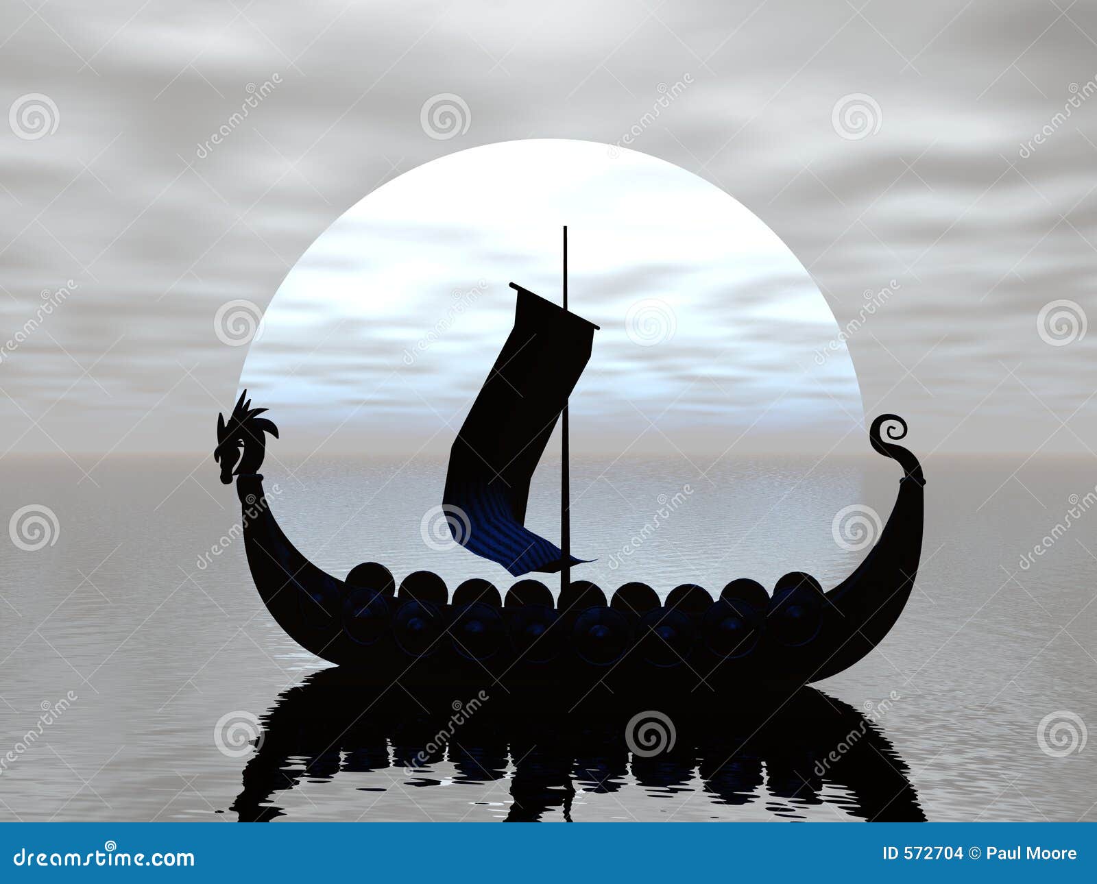 viking ship silhouette stock images - image: 572704