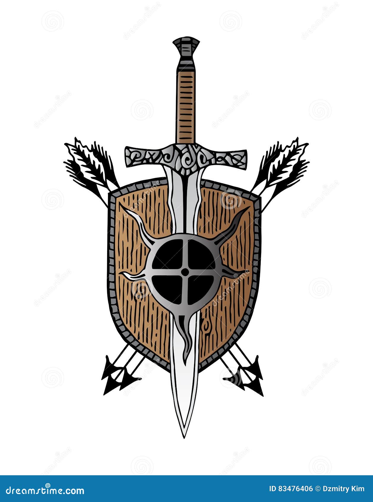 Viking Sword Arm Shield Arrow Logotype Tattoo Stock Vector - Illustration of military, icon: 83476406 Viking Sword Arm Shield Arrow Logotype Tattoo Stock Vector - Illustration of military, icon: 83476406