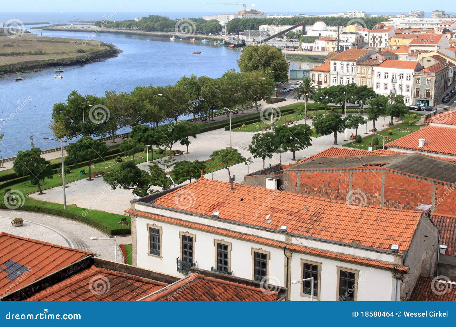 vila do conde and ave river, portugal