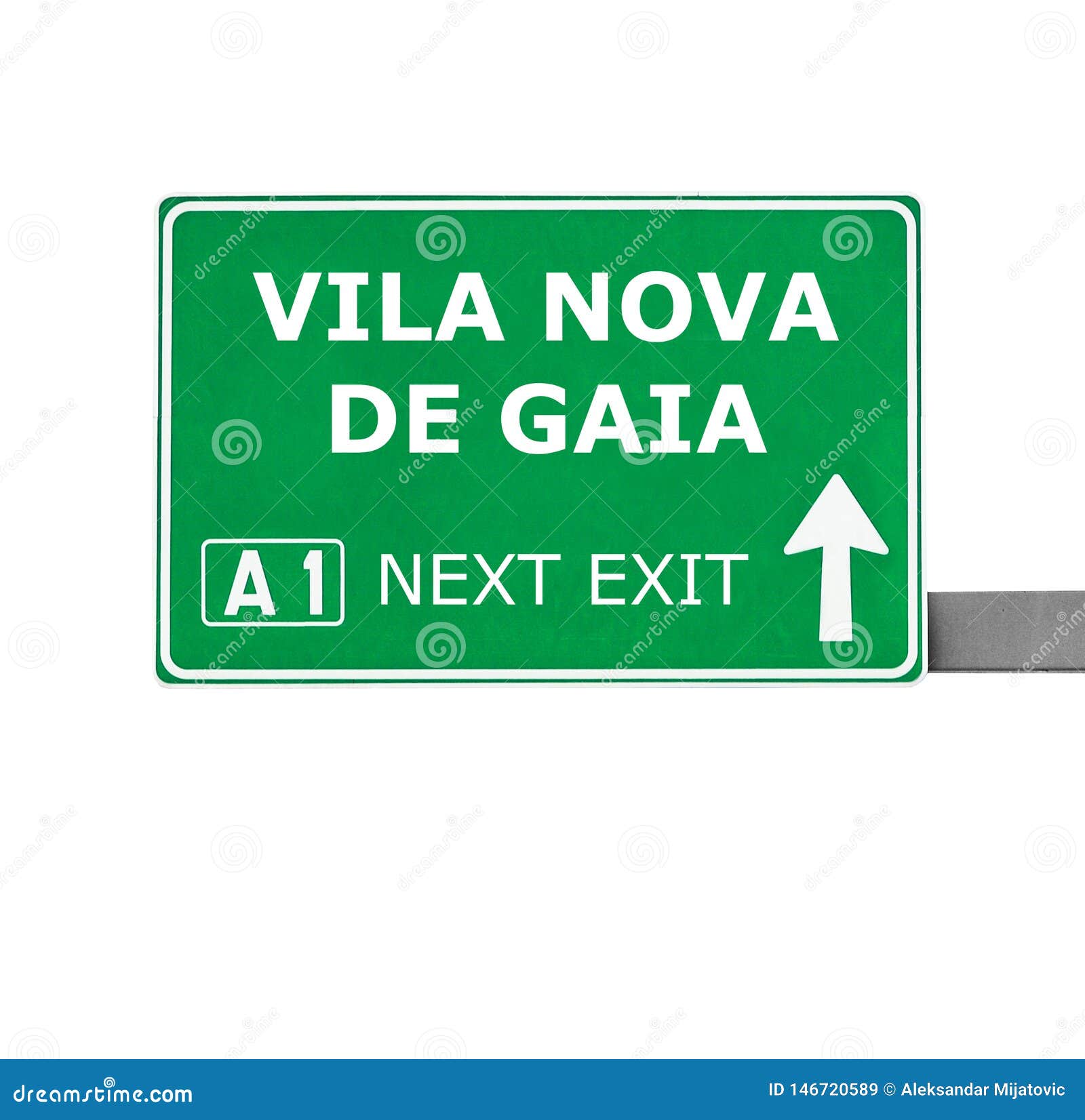 vila nova de gaia road sign  on white