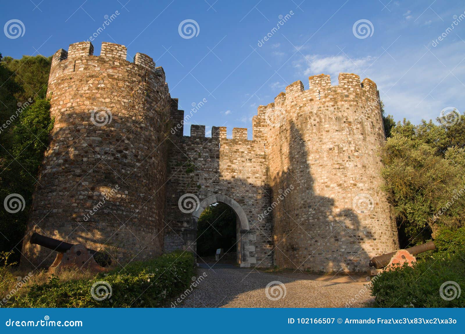 vila vicosa castle gateway and canons