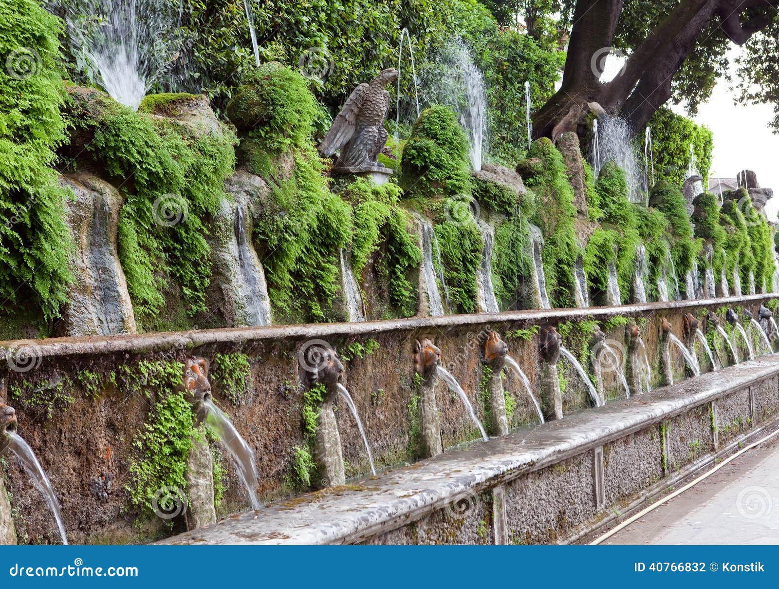 villa d`este fountain and garden , tivoli, italy.