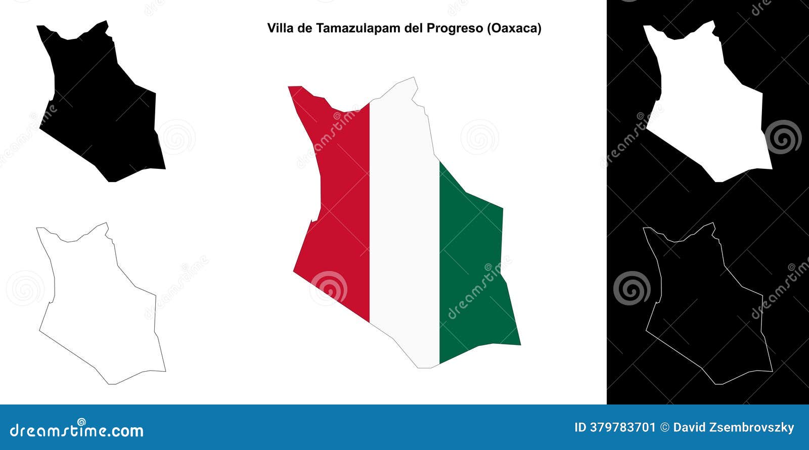 Villa De Tamazulapam Del Progreso Outline Map Royalty Free Stock Photo Villa De Tamazulapam Del Progreso Outline Map Oaxaca Set 379783701 