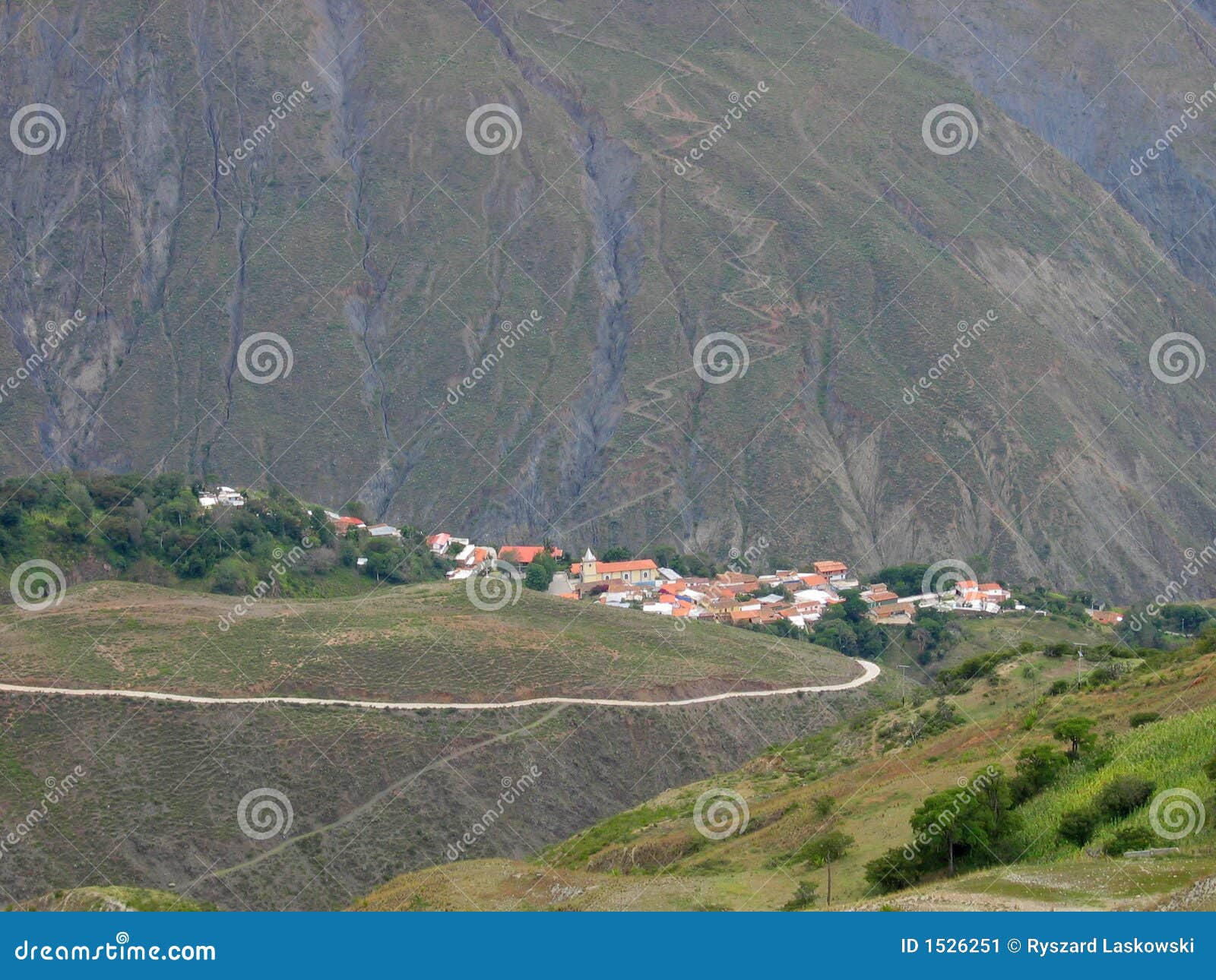 Village in Andes stock image. Image of tropical, steep 1526251
